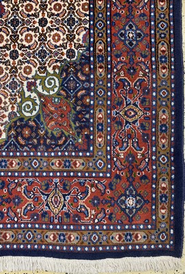 26786747a - Moud, Persia, late 20th century, wool on cotton, approx. 193 x 193 cm, condition: 2 (old moth trails on edge). Rugs, Carpets & Flatweaves