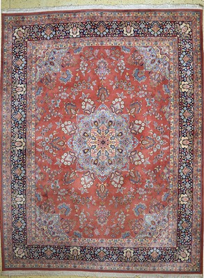 Image 26786753 - Kirman fine Persia, signed, late 20th century,wool on cotton, approx. 390 x 302 cm, condition: 2, (minimal moth damage on edge). Rugs, Carpets & Flatweaves