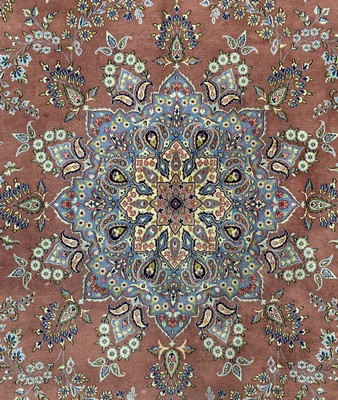 26786753b - Kirman fine Persia, signed, late 20th century,wool on cotton, approx. 390 x 302 cm, condition: 2, (minimal moth damage on edge). Rugs, Carpets & Flatweaves