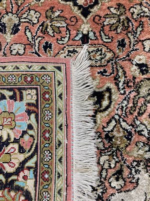 26786754c - 1 pair of Qum silk, Persia, mid-20th century, pure natural silk, approx. 158 x 104 cm, approx. 83 x 50 cm, condition: 2. Rugs, Carpets & Flatweaves