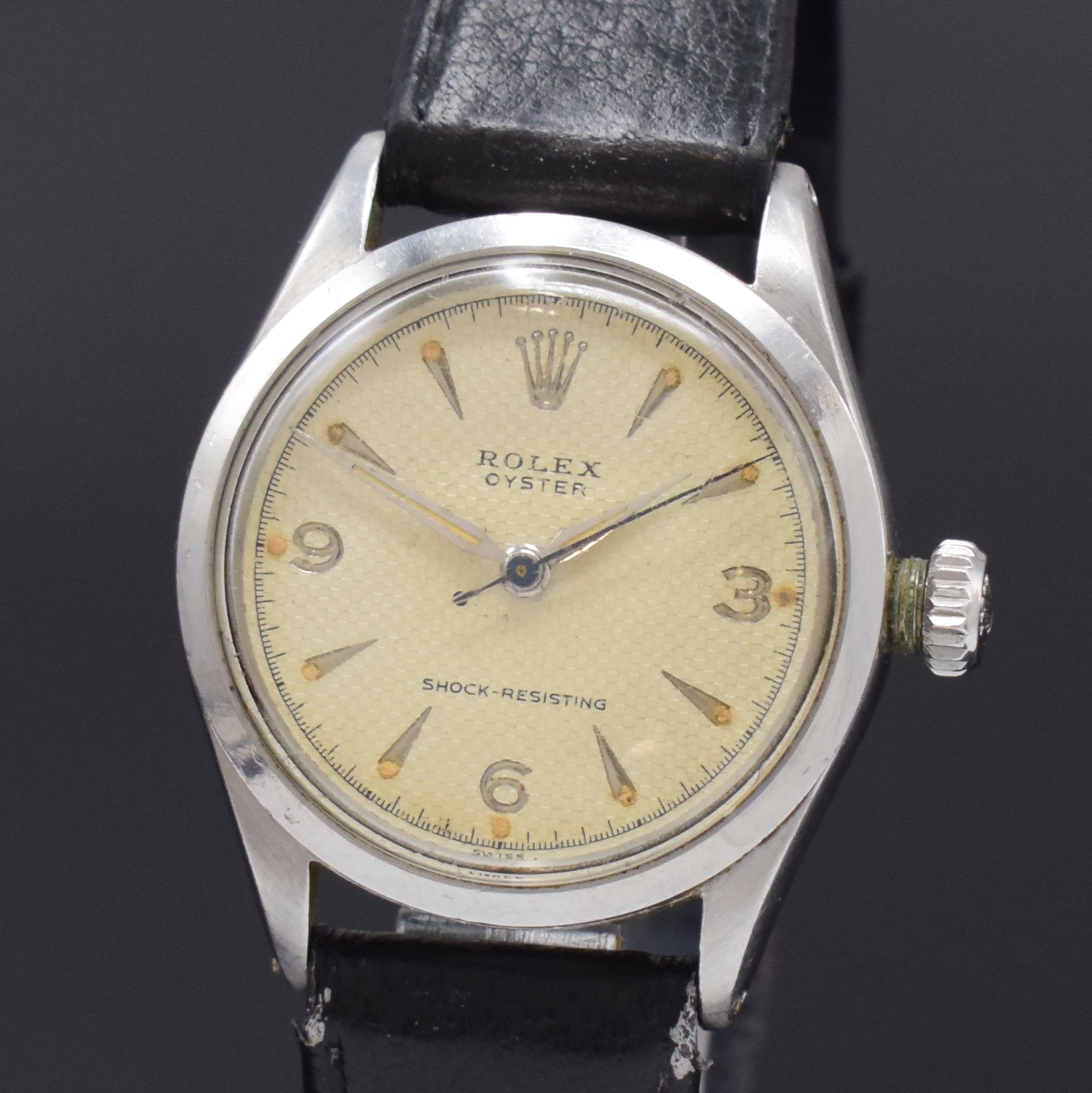Detail a: ROLEX Herrenarmbanduhr Oyster Precision Referenz 6244, Handaufzug, Schweiz um 1950, Edelstahl, Boden und Krone verschr., ab Herst. wasserd., ...