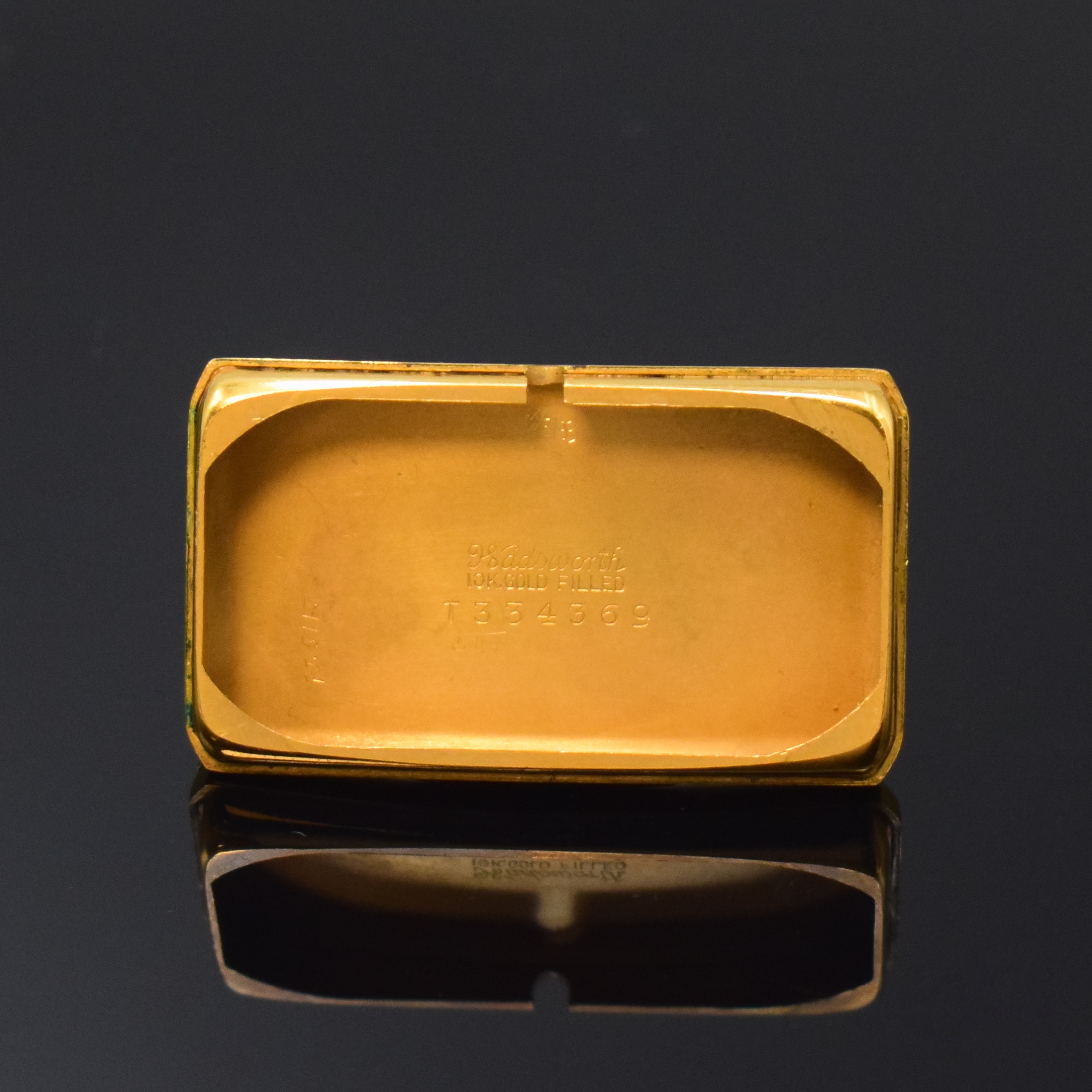 Detail e: GRUEN Duo-Dial rechteckige Armbanduhr 10k GG- Filled, Schweiz/USA um 1936, rectangulär, M. ca. 43 x 21 mm, Boden aufgedr., in sich gewölbt, ...