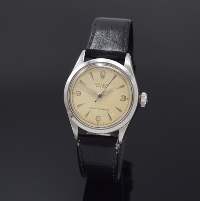 Image 26786829 - ROLEX gents wristwatch Oyster Precision reference 6244, manual winding, Switzerland around 1950, stainless steel, screwed down case back and winding crown, structured dial, display of hours, minutes and sweep seconds, 15 jewels, calibre 710, diameter approx. 31 mm, signs of use due to age, condition 3, property of a collector