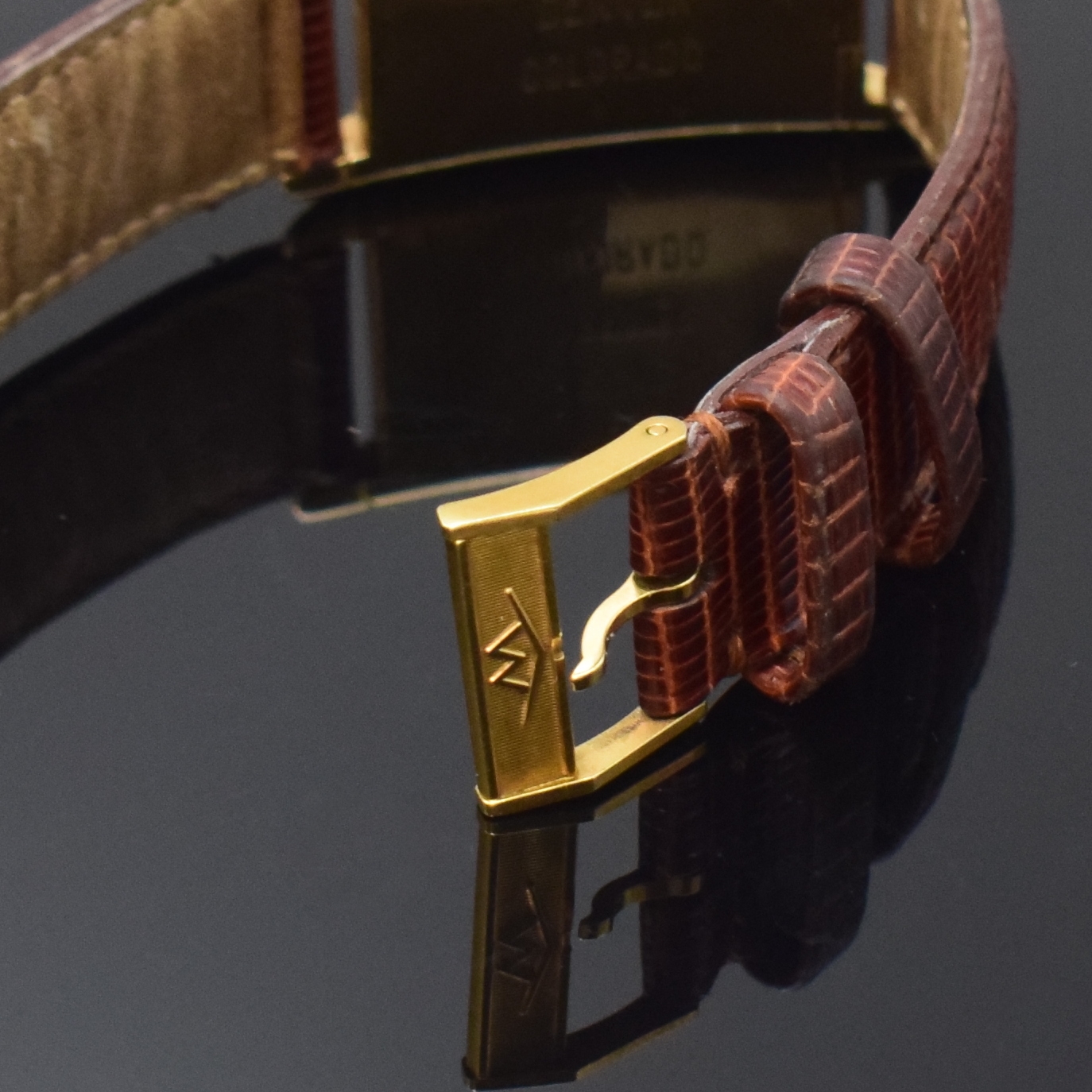 Detail b: MOVADO seltene Herrenarmbanduhr Curviplan in GG 585/000 Referenz 41804, Handaufzug, Schweiz um 1945, 2-teil., gew. Scharniergeh. (Stift zu ers.), ...