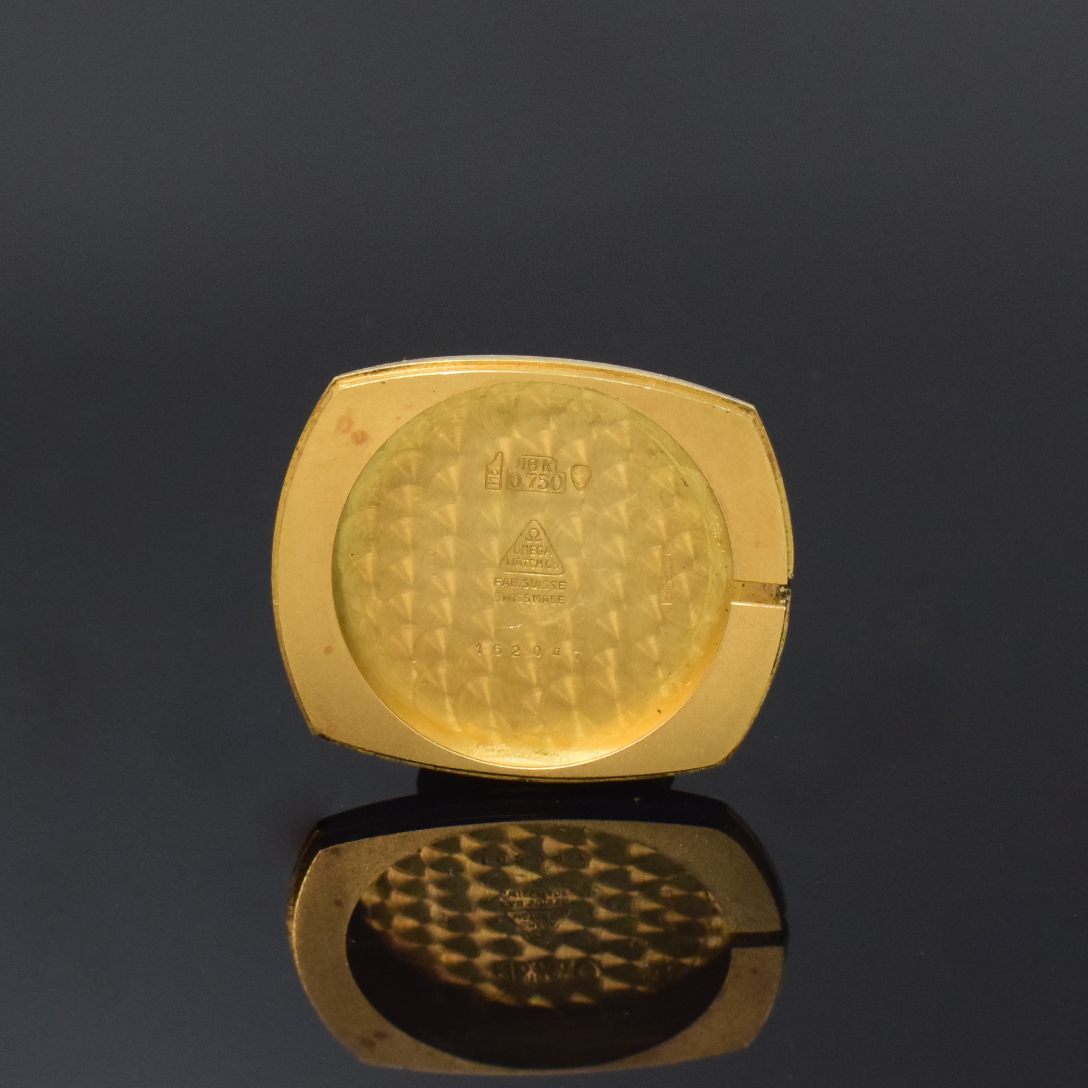 Detail g: OMEGA De Ville Herrenarmbanduhr in GG 750/000 Referenz 162047, Schweiz um 1970, Automatik, 2-teil. Geh. inkl. orig. Lederband m. orig. GG 375/000 ...