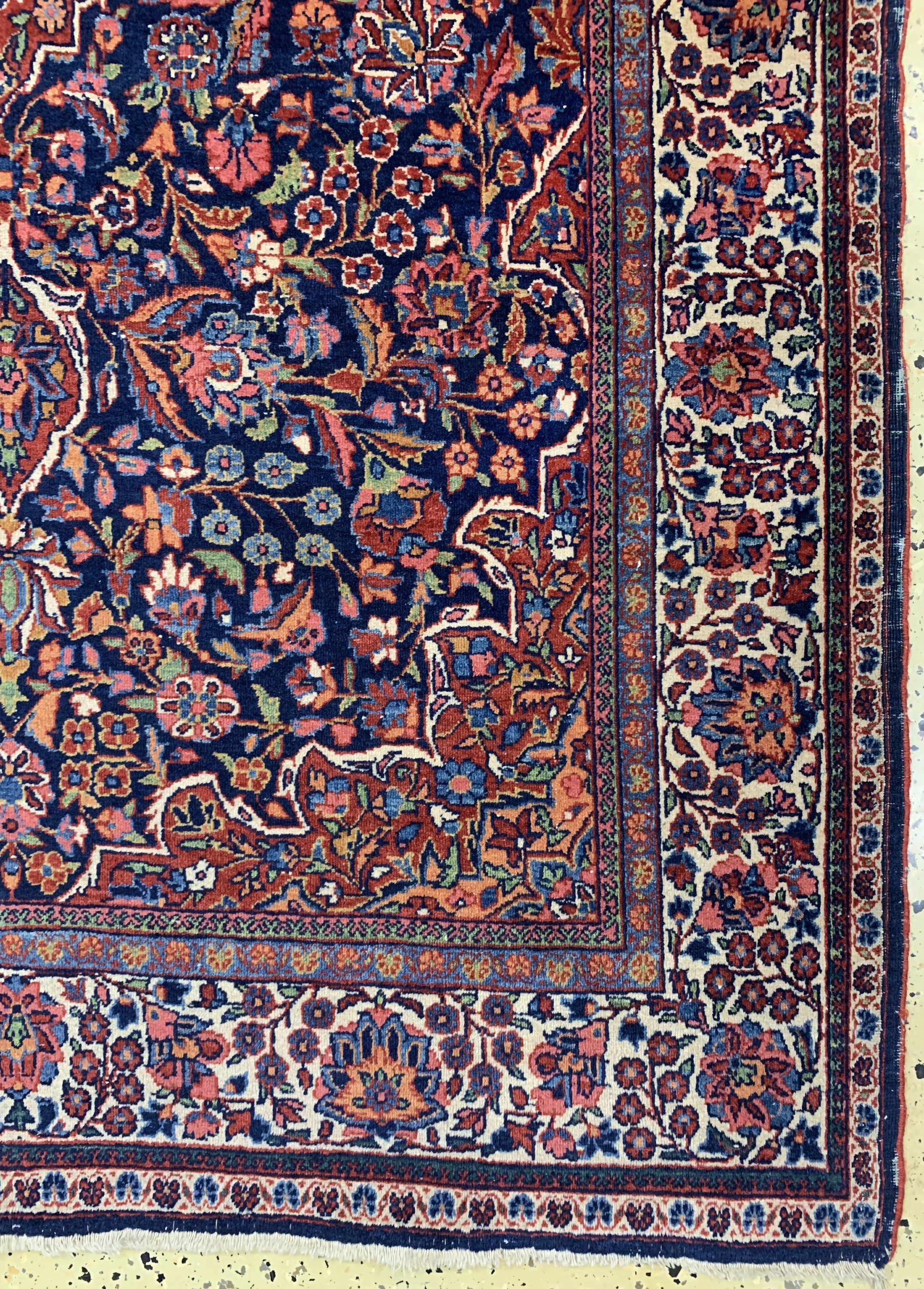 Detail a: Keschan Kork, Persien, Anfang 20.Jhd, Korkwolle auf Baumwolle, ca. 220 x 133 cm, EHZ: 3