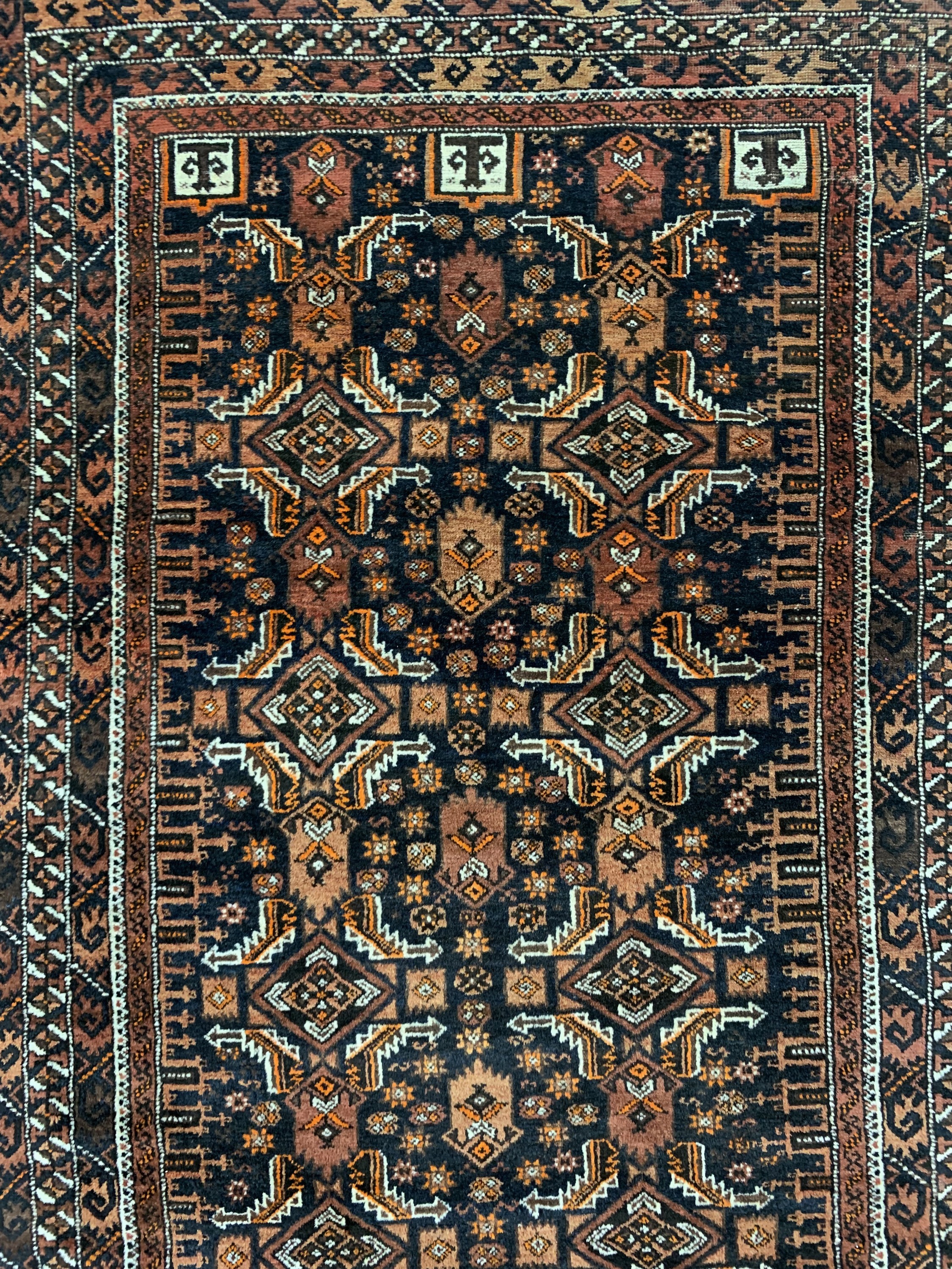 Detail e: Paar Belutsch antik, Persien, um 1900, Wolle auf Wolle, ca. 190 x 112 cm, EHZ: 2-3