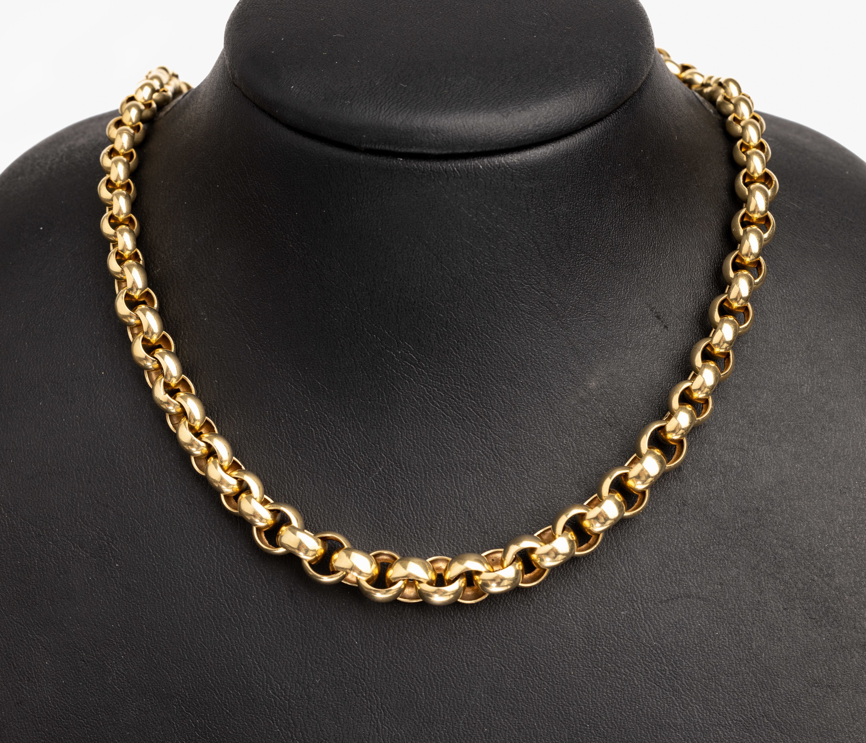 14 kt Gold Erbskette, GG 585/000, ca. 46.6 g, L. ca 46 cm, Karabinerschließe