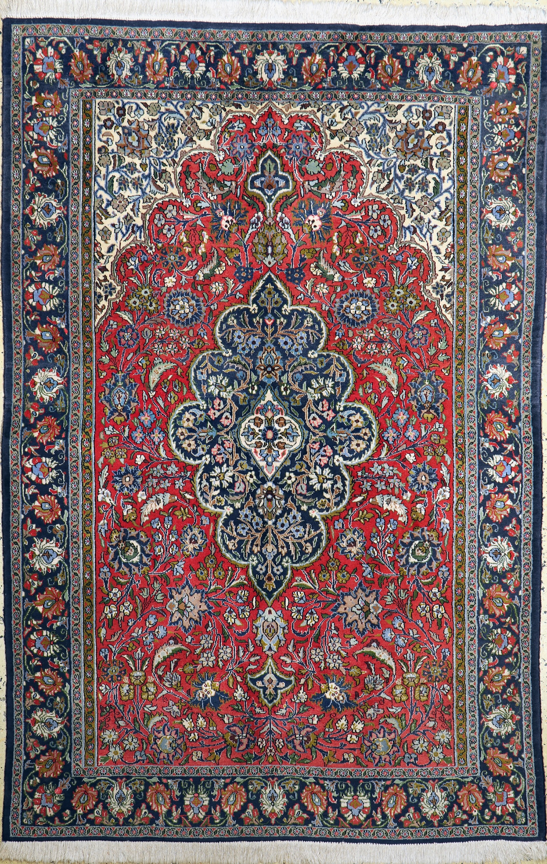 Ghom Kork, Persien, ca. 30 Jahre, Korkwolleauf Baumwolle, ca. 215 x 143 cm, EHZ: 2