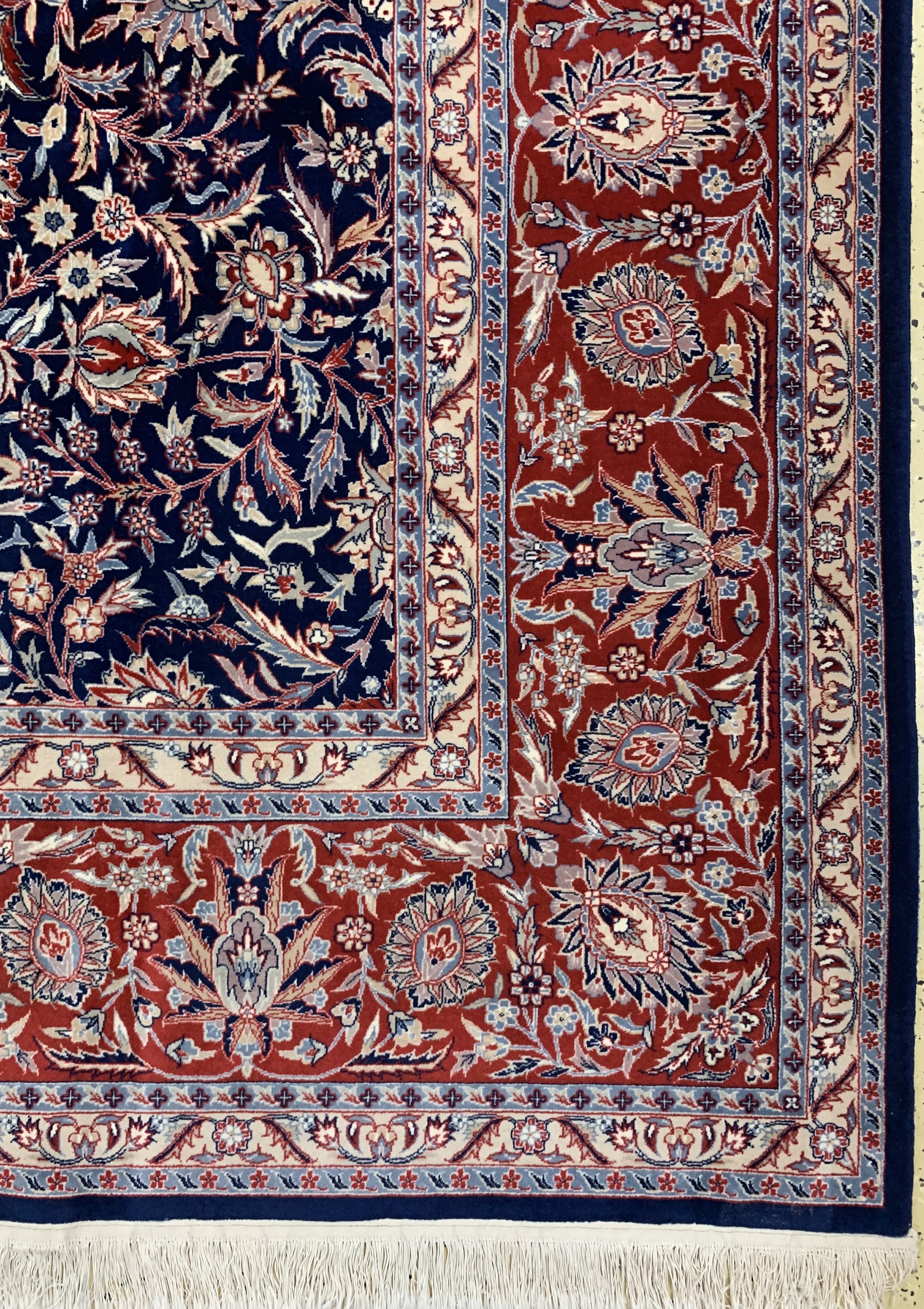 Detail a: Esfahan fein, China, ca. 40 Jahre, Korkwolle auf Baumwolle, ca. 370 x 280 cm, EHZ: 2