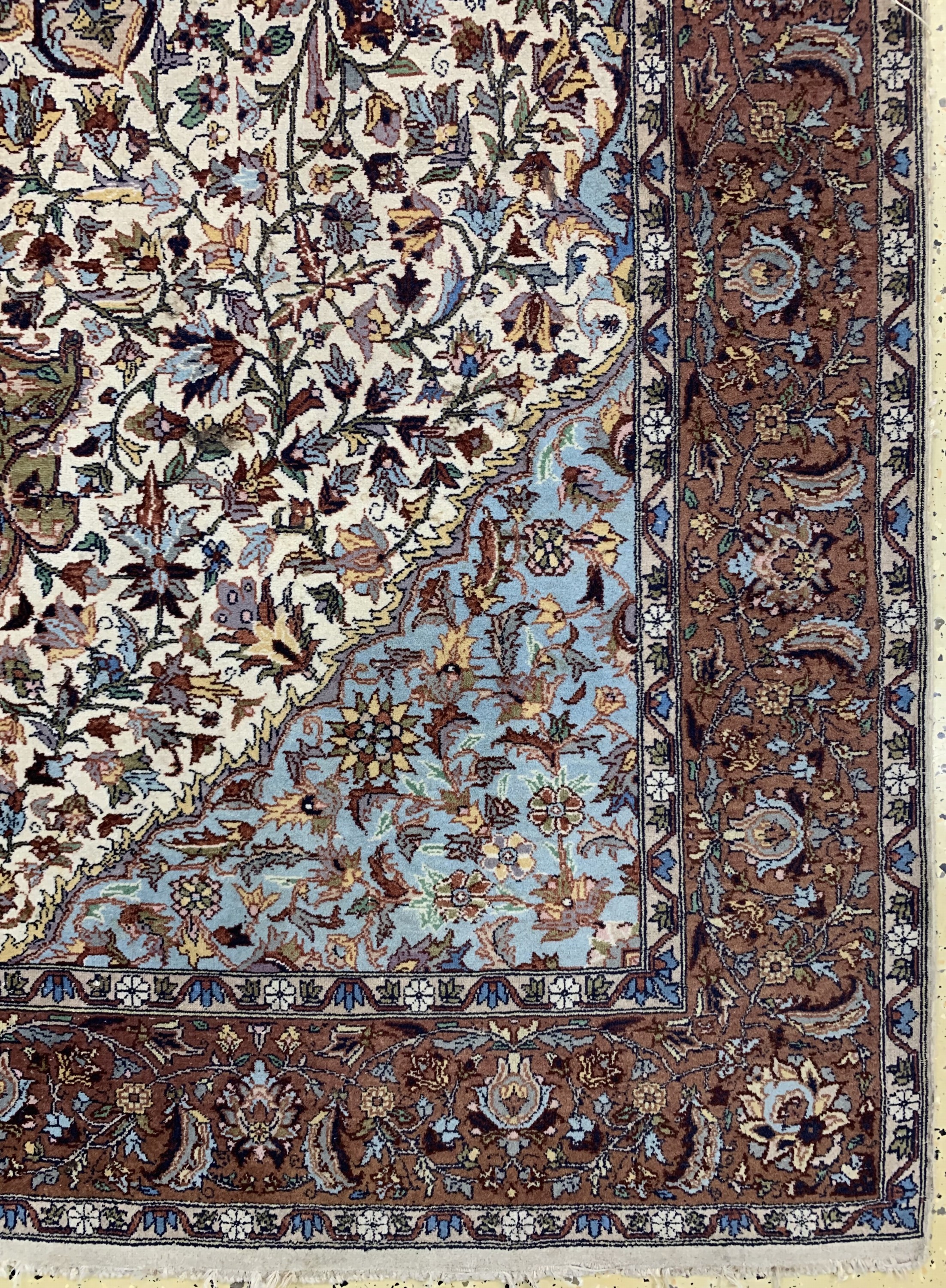 Detail a: Lahor fein, Pakistan, ca. 40 Jahre, Korkwolle auf Baumwolle, ca. 255 x 153 cm, EHZ: 2