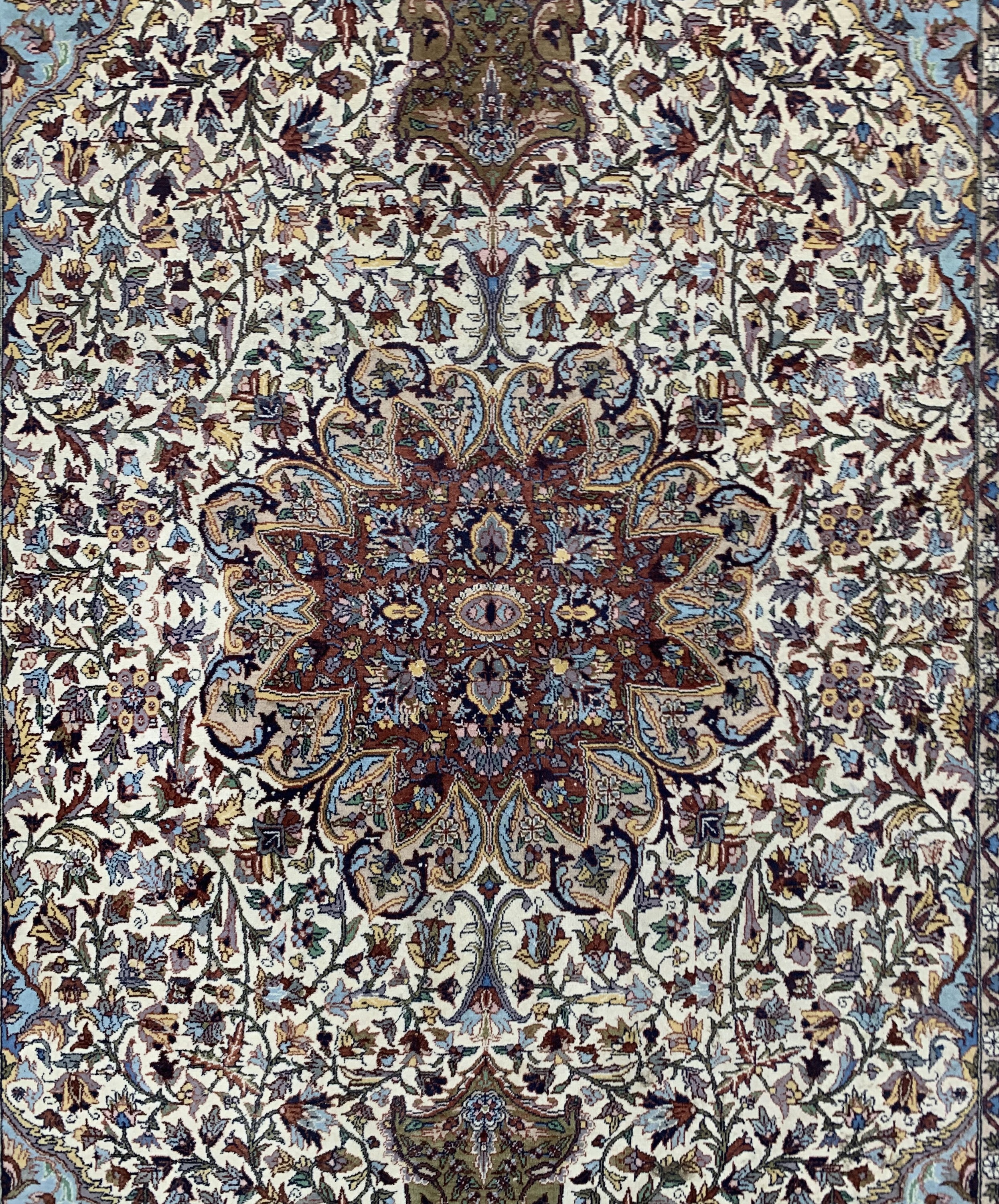 Detail b: Lahor fein, Pakistan, ca. 40 Jahre, Korkwolle auf Baumwolle, ca. 255 x 153 cm, EHZ: 2