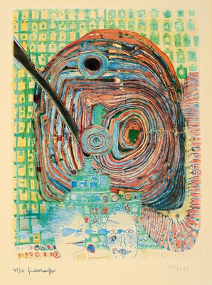 Image Friedensreich Hundertwasser, 1928-2000, The Sea Voyage I, color etching from 1967, signed ...