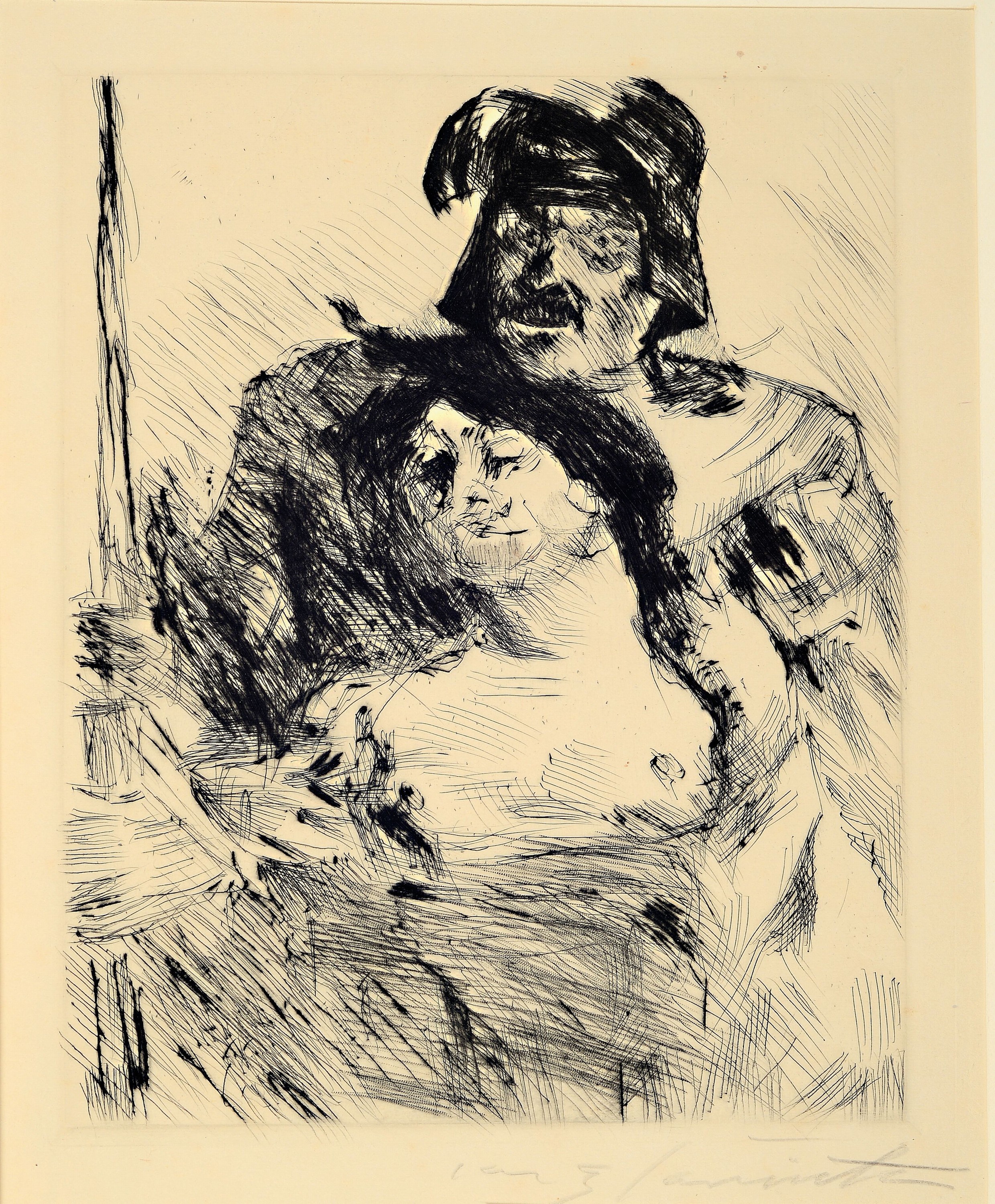 Lovis Corinth, 1858-1925, Der Sieger, Radierung, rechts unten handsigniert, ca. 30x23cm, leicht gebräunt