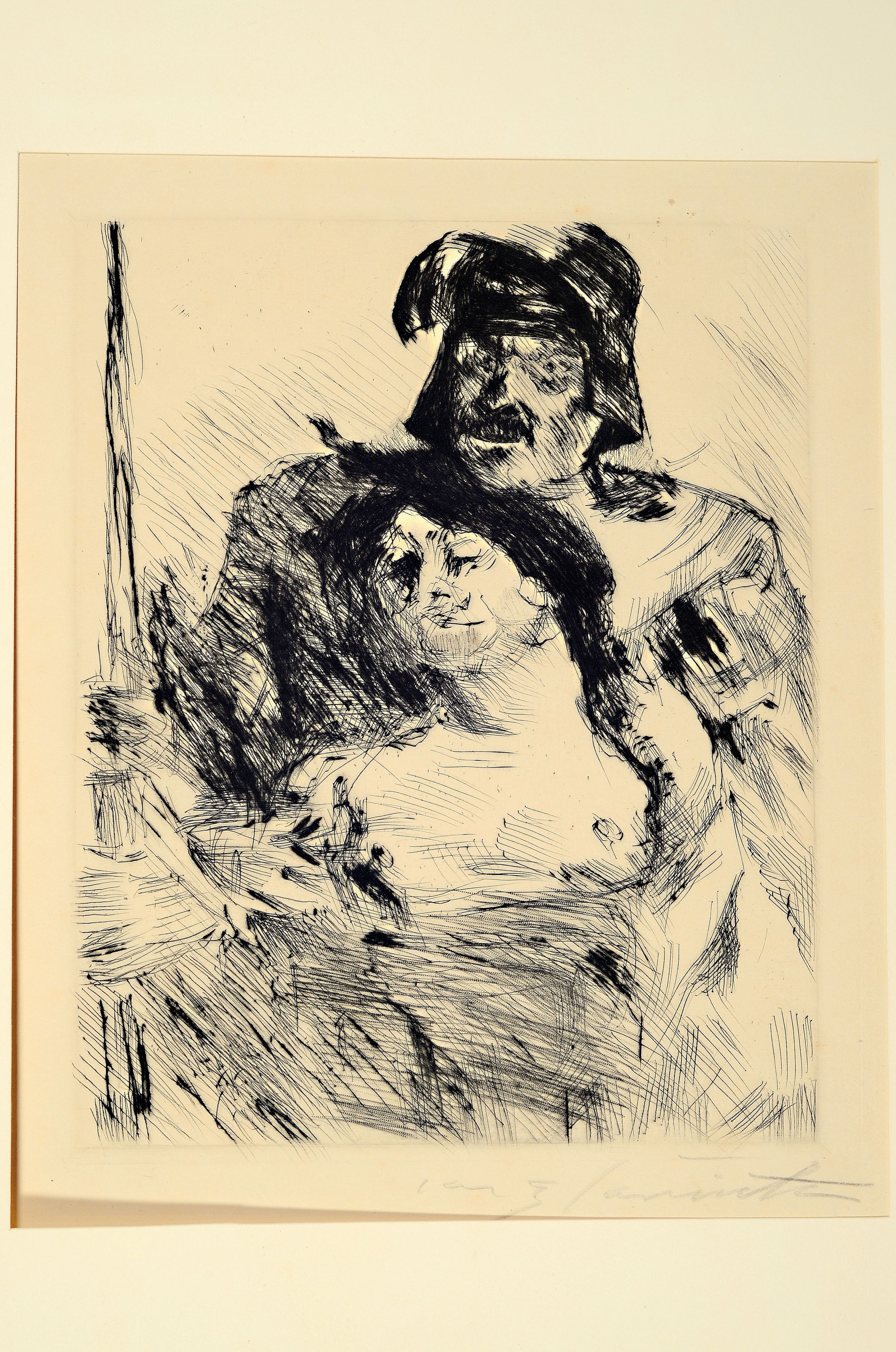 Detail k: Lovis Corinth, 1858-1925, Der Sieger, Radierung, rechts unten handsigniert, ca. 30x23cm, leicht gebräunt