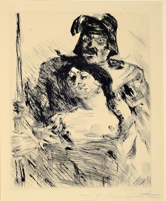 Image Lovis Corinth, 1858-1925, The Winner, etching,hand-signed lower right, approx. 30x23cm, ...