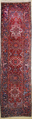 Image Heriz old, Persia, mid-20th century, wool on cotton, approx. 338 x 92 cm, condition: 2-3. ...