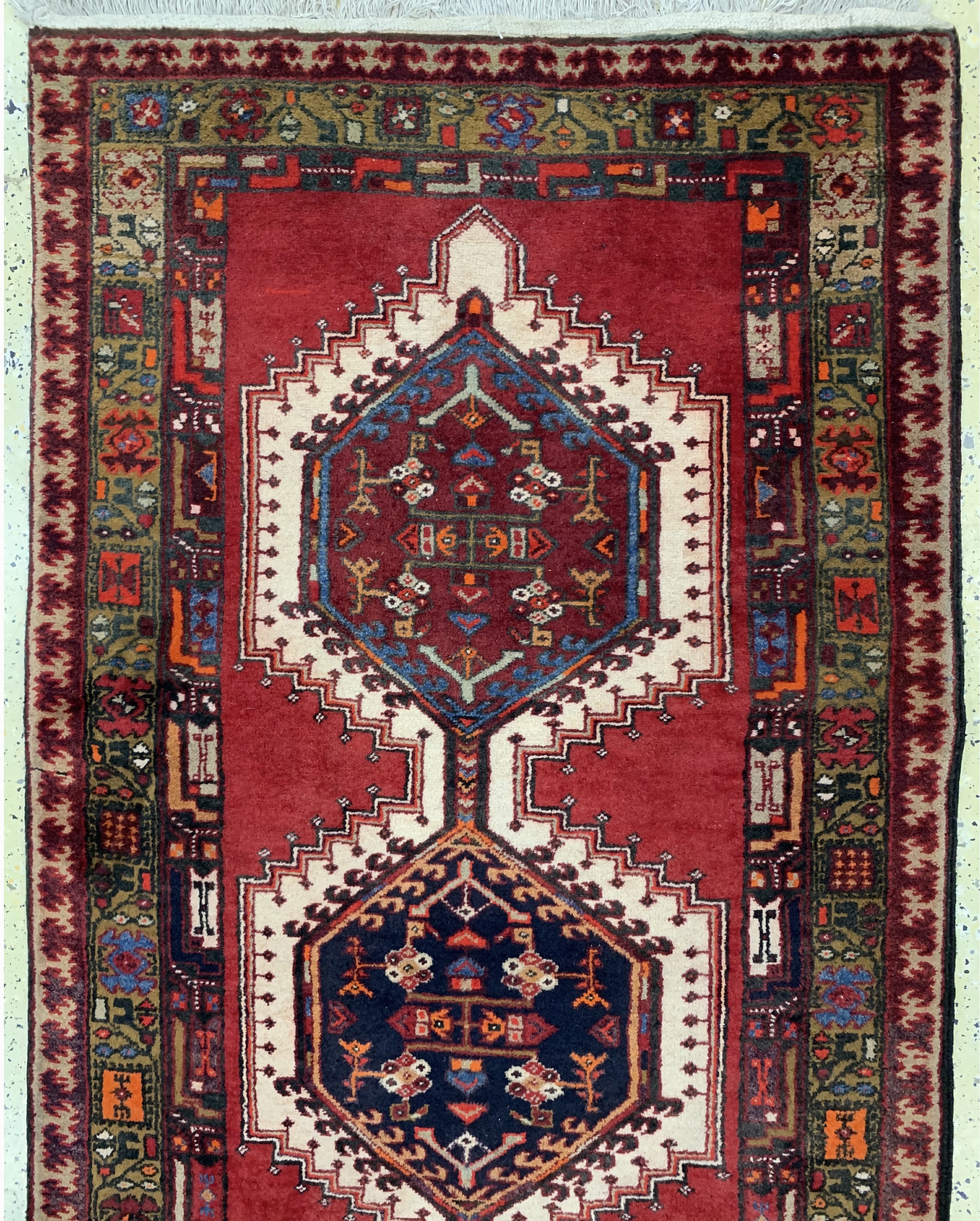 Detail a: Meschgin alt, Persien, Mitten 20.Jhd, Wolleauf Baumwolle, ca. 310 x 105 cm, EHZ: 2