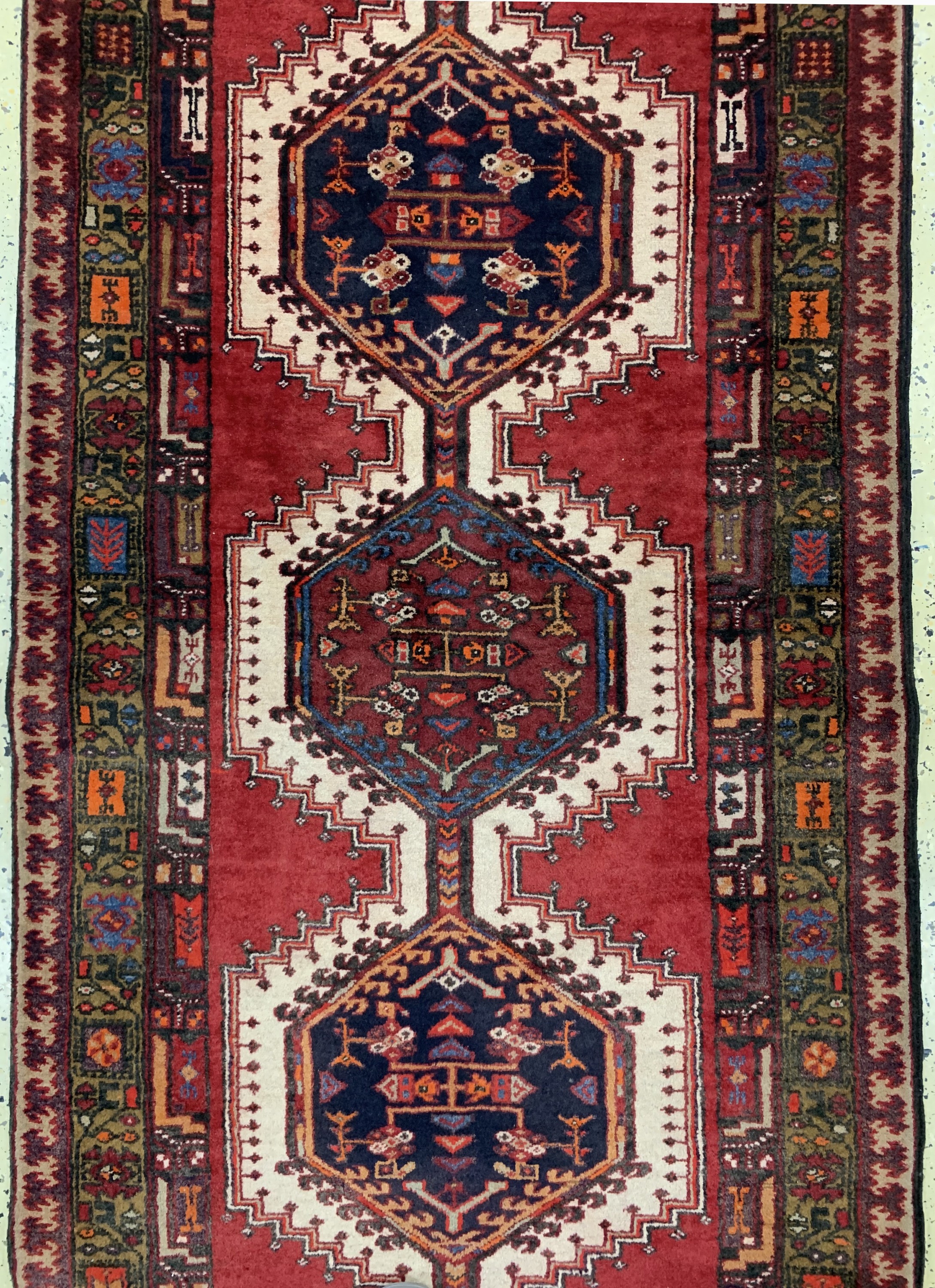 Detail b: Meschgin alt, Persien, Mitten 20.Jhd, Wolleauf Baumwolle, ca. 310 x 105 cm, EHZ: 2