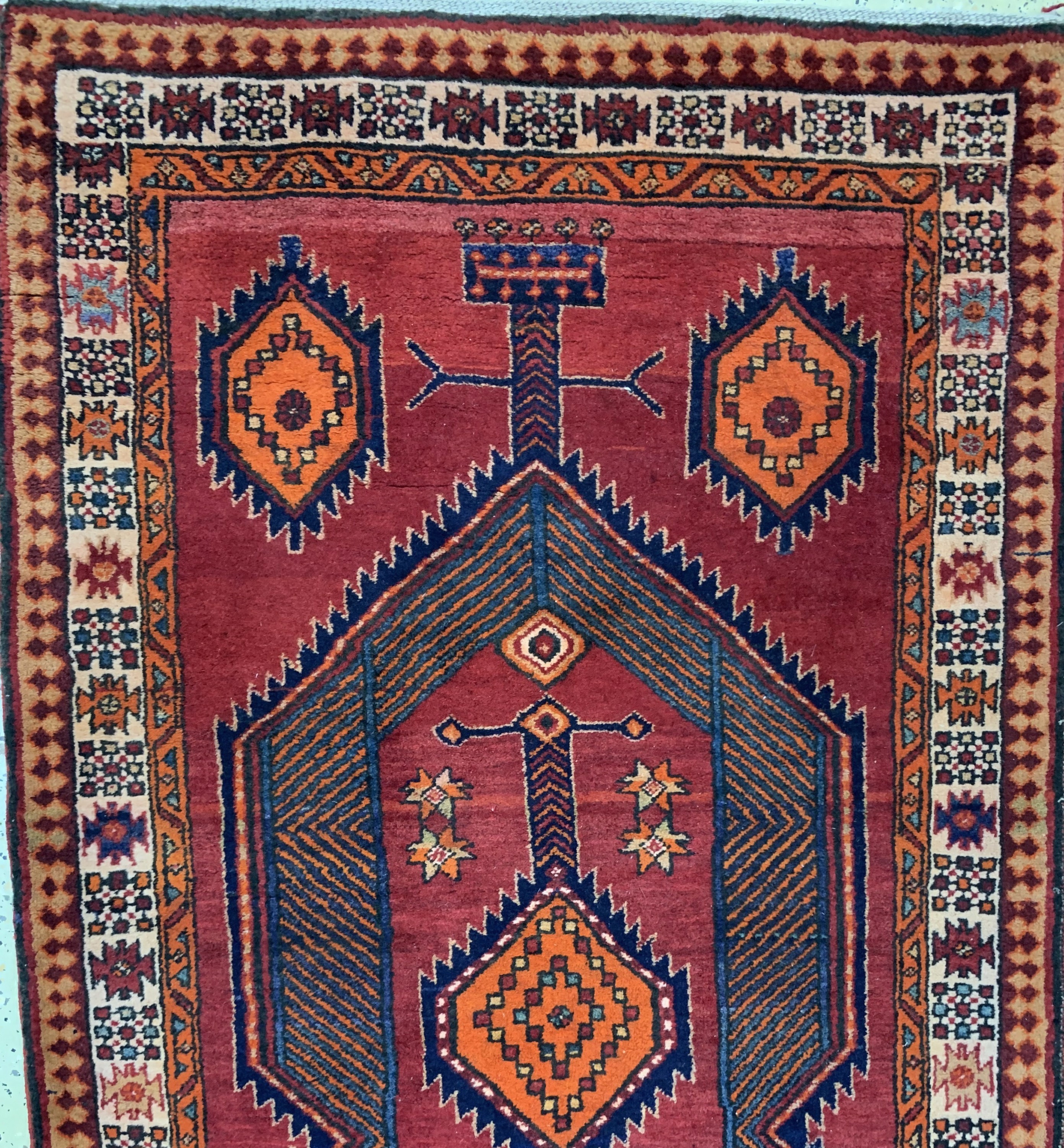 Detail a: Meschgin alt, Persien, Mitte 20.Jhd, Wolle auf Baumwolle, ca. 415 x 108 cm, EHZ: 2