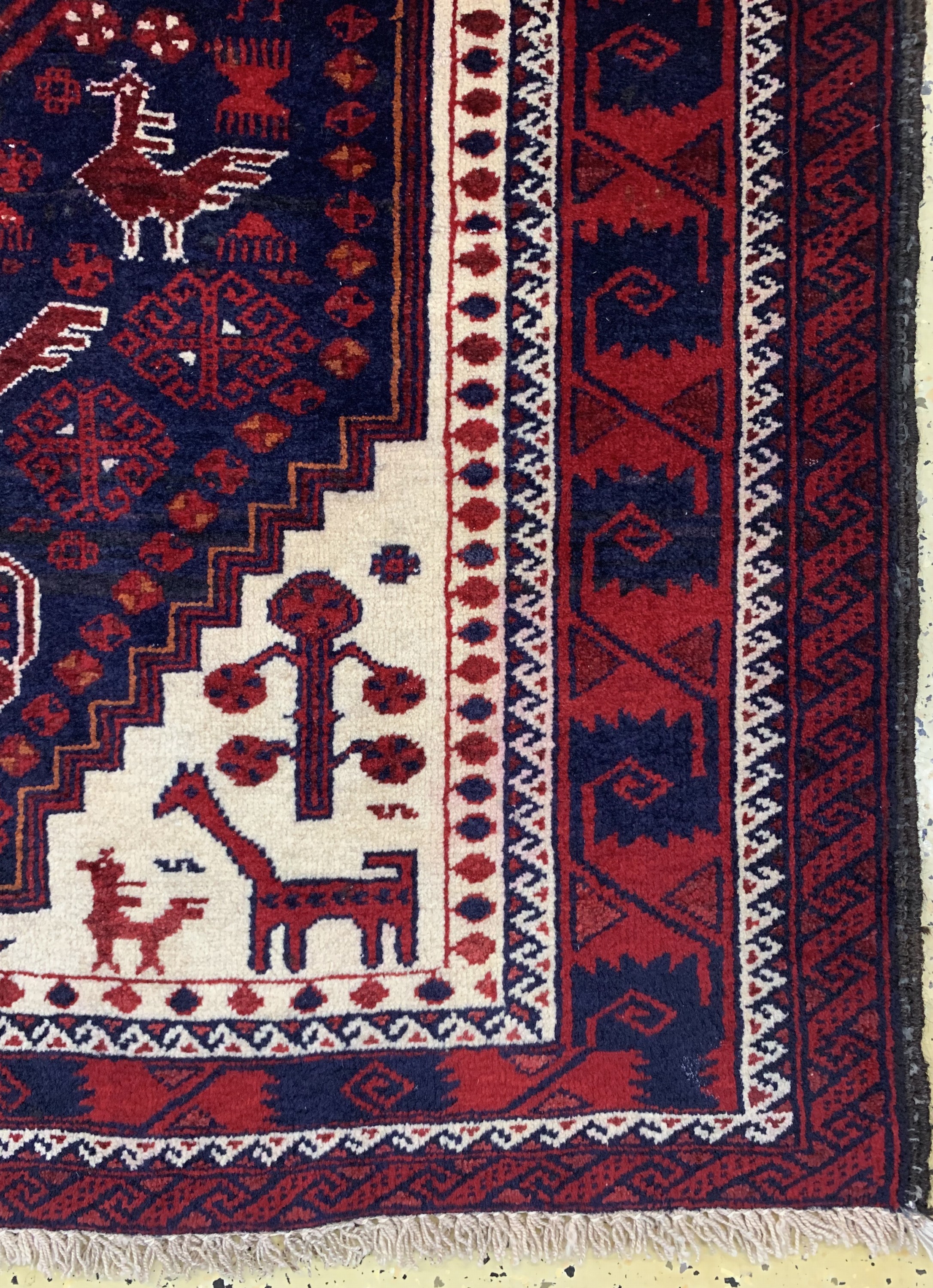 Detail a: Belutsch, Persien, Mitte 20.Jhd, Wolle auf Wolle, ca. 210 x 110 cm, EHZ: 2