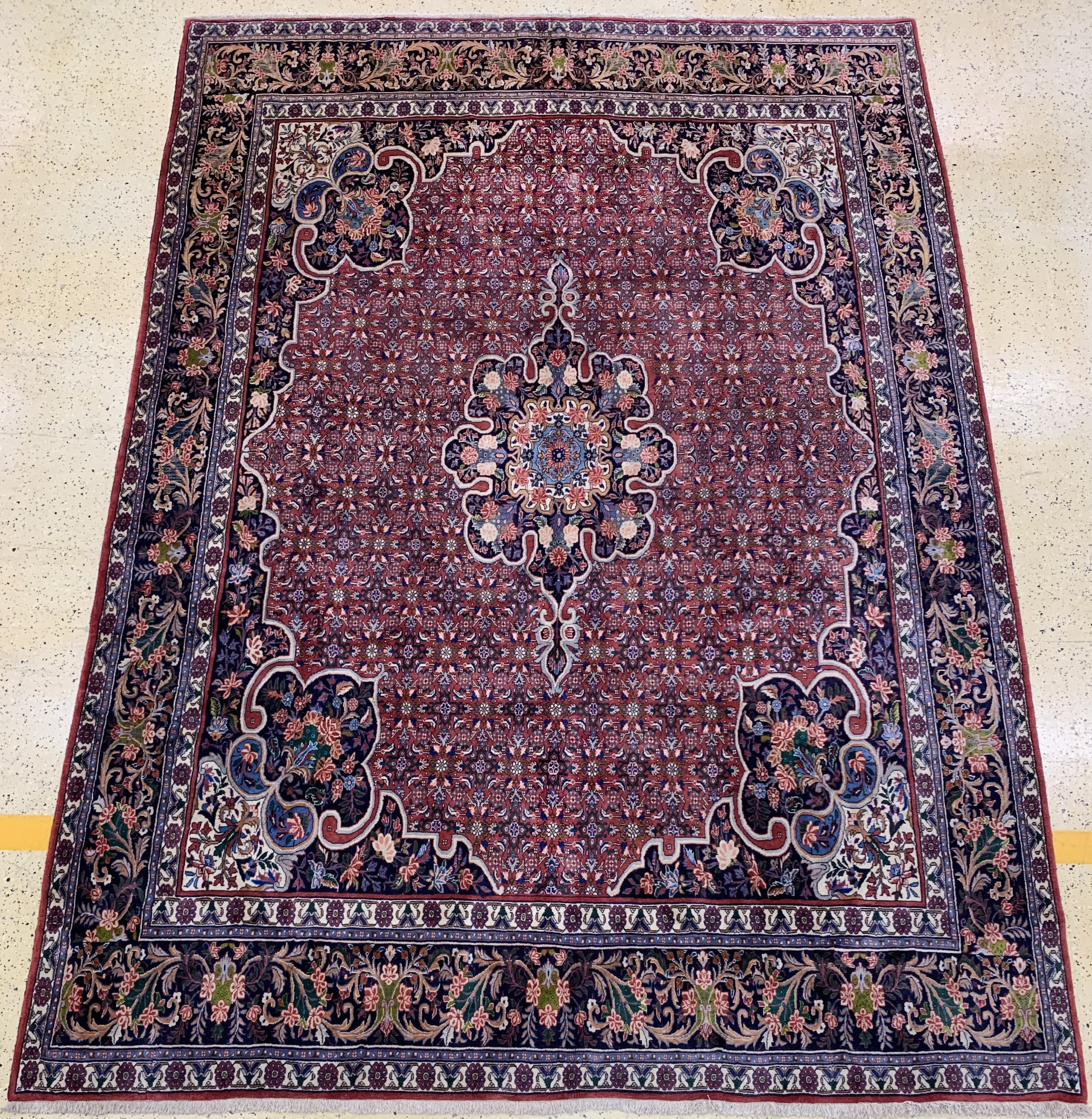 Rosenbidjar fein alt, Persien, Anfang 20.Jhd, Korkwolle auf Baumwolle, ca. 440 x 315cm, EHZ: 2