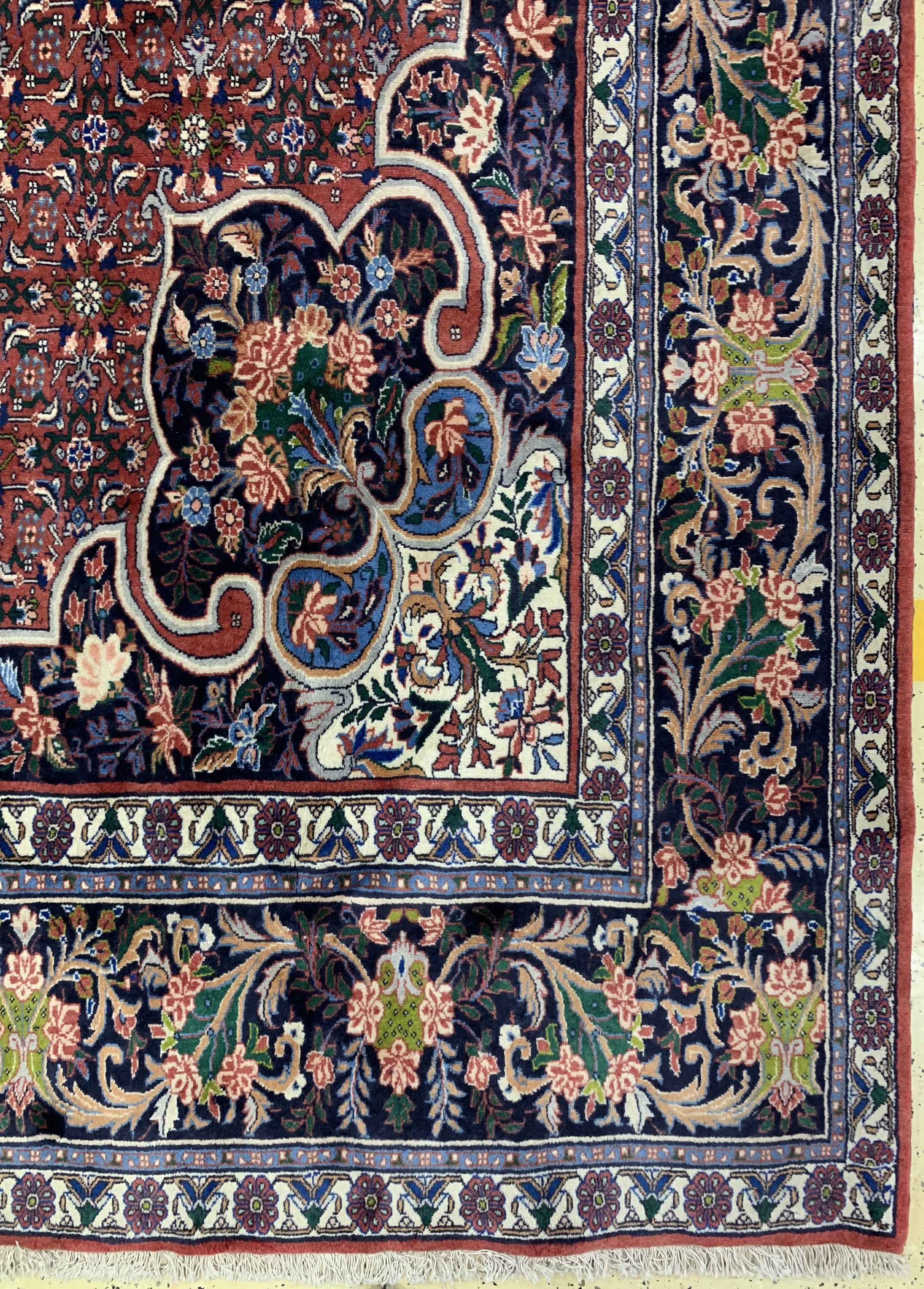 Detail a: Rosenbidjar fein alt, Persien, Anfang 20.Jhd, Korkwolle auf Baumwolle, ca. 440 x 315cm, EHZ: 2