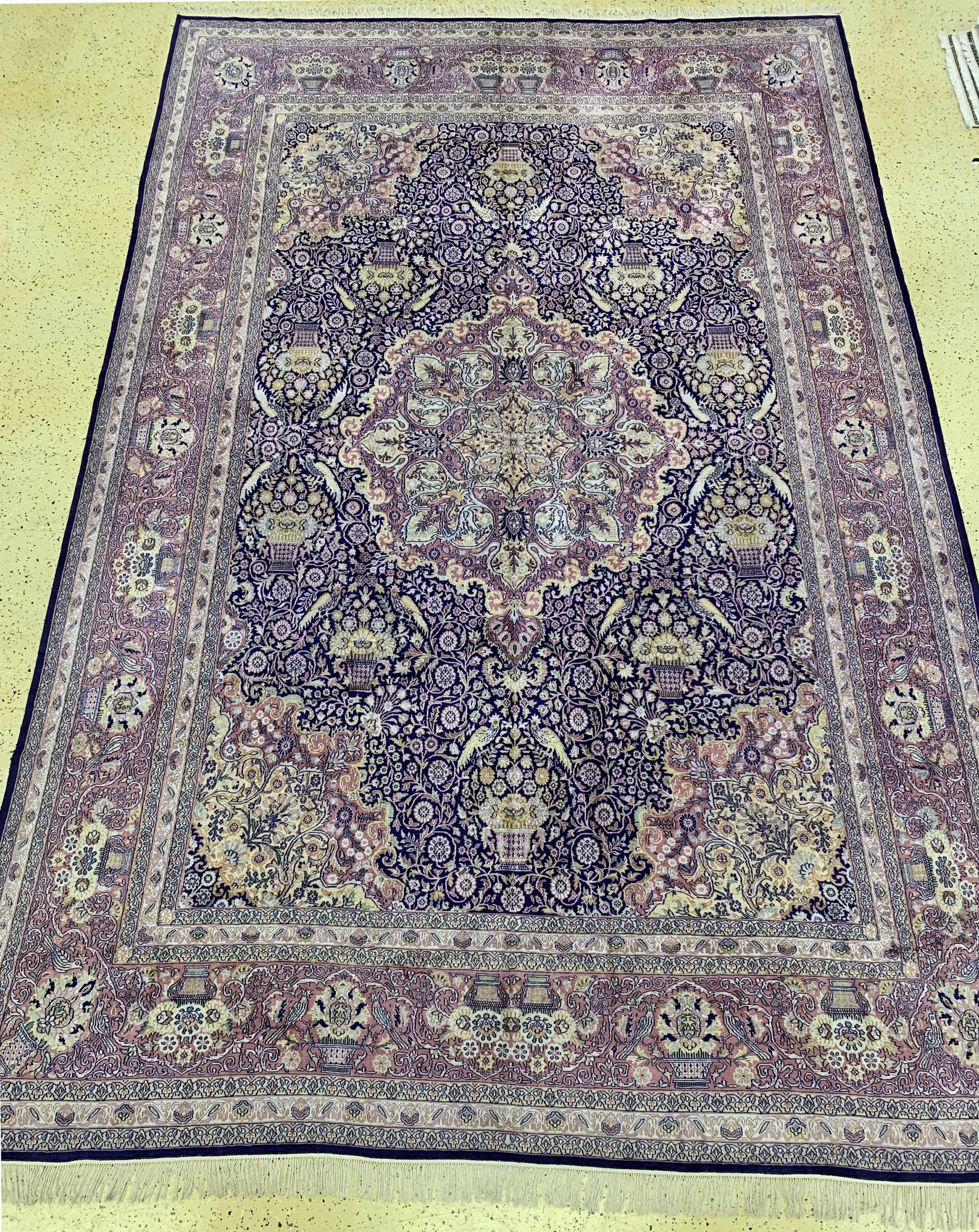 Kaschmir, Indien, Ende 20.Jhd, merzerisierte Baumwolle, ca. 540 x 351 cm, EHZ: 2