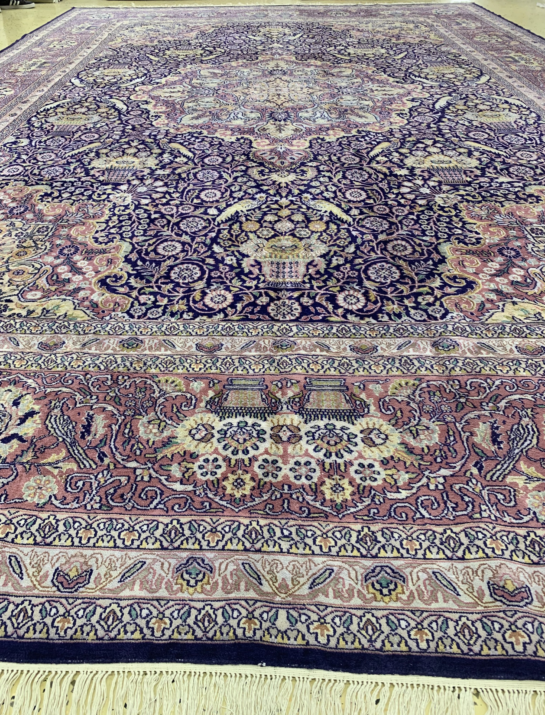 Detail h: Kaschmir, Indien, Ende 20.Jhd, merzerisierte Baumwolle, ca. 540 x 351 cm, EHZ: 2
