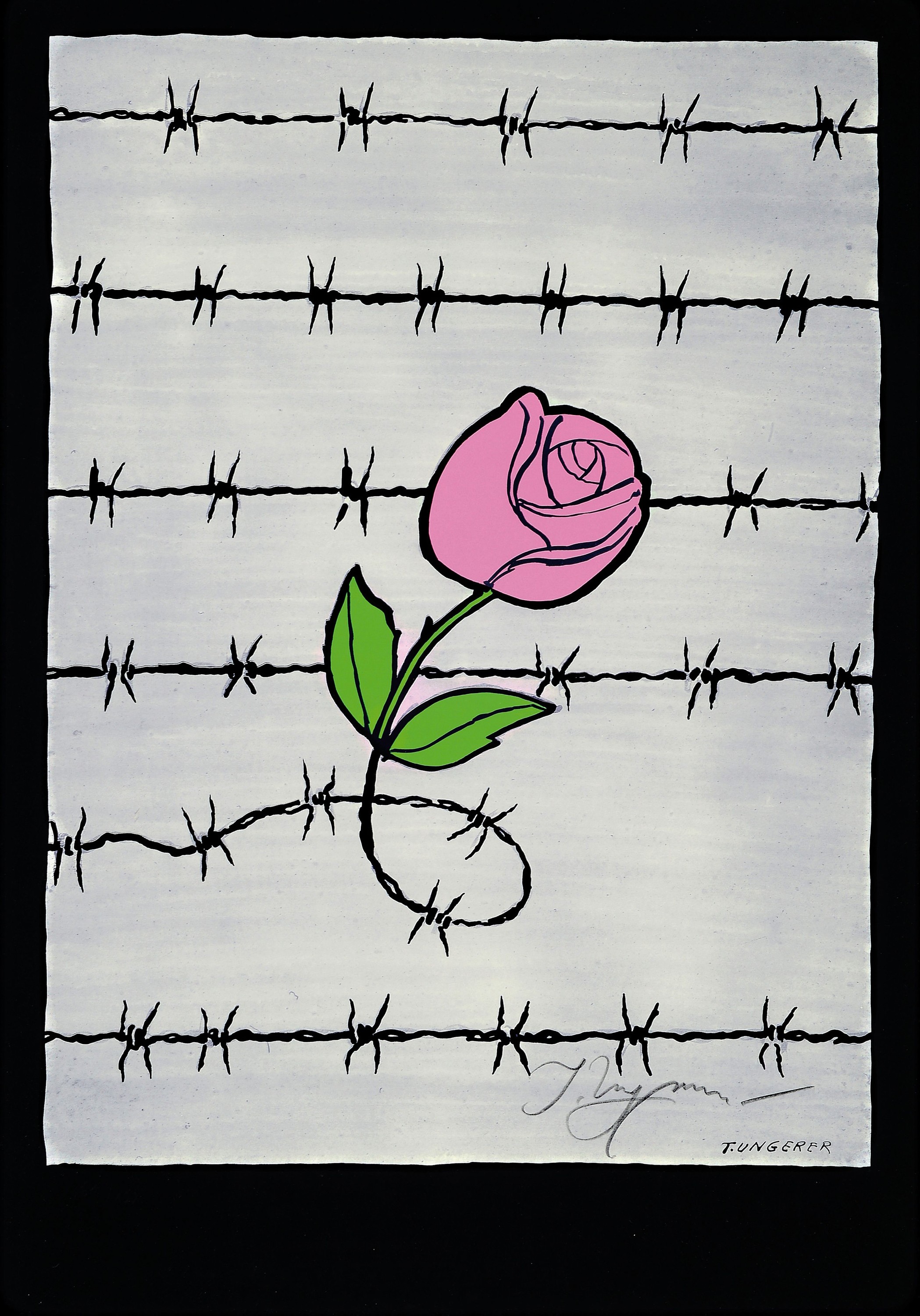 Tomi Ungerer, 1931-2019, 2 Farbserigraphien,1x für Medecins sans frotieres, handsign. und num. 61/100, ca. 53x39cm, u.Gl., R. ca. 69x50 cm; 1x ...