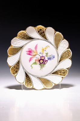 Image Prunkteller, Meissen, um 1880-90, 1. Wahl, Porzellan, fächerförmig ...