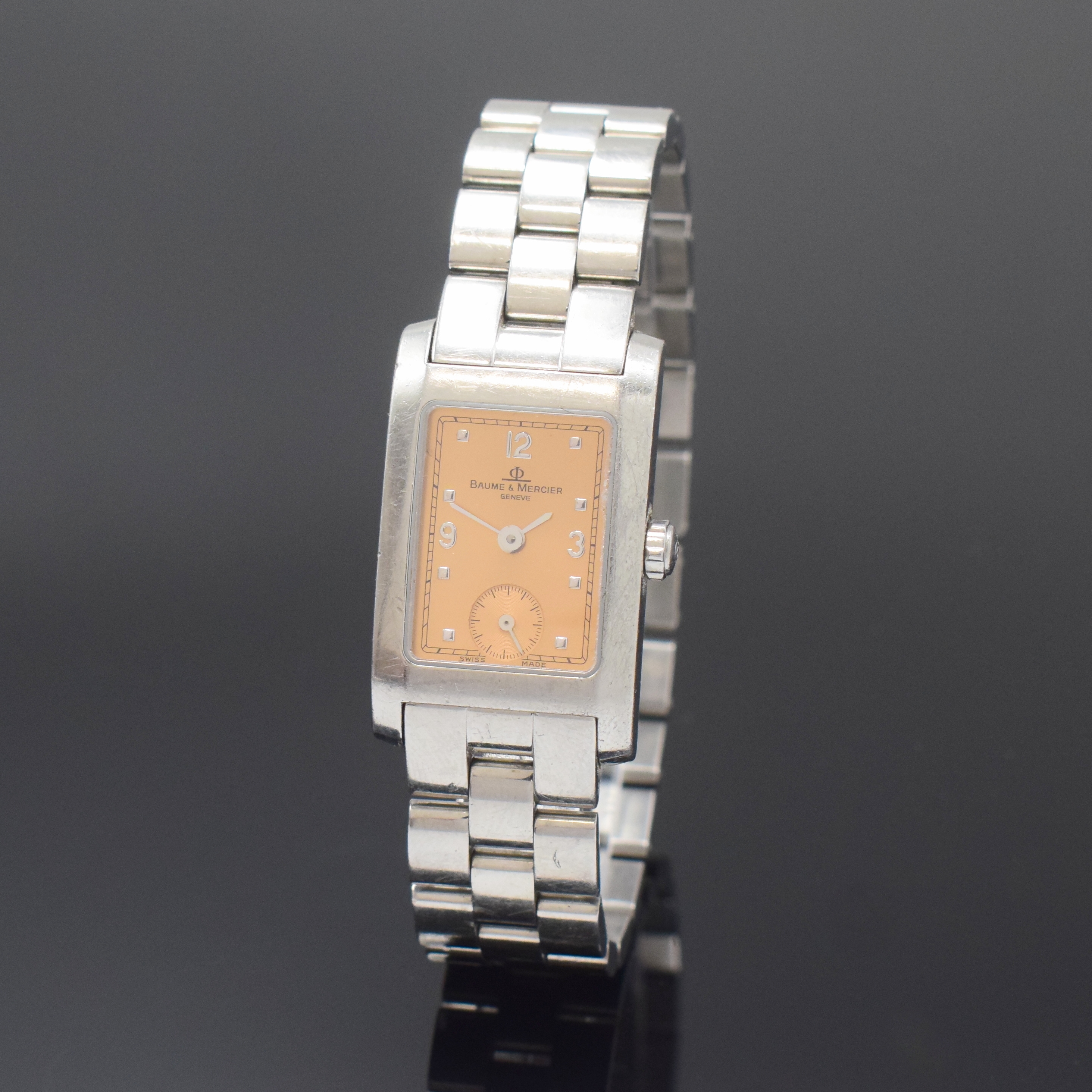 BAUME & MERCIER Damenarmbanduhr Hampton Classic Referenz MV045139, Schweiz um 2000, quarz, Edelstahlgeh. inkl. Gliederband m. dopp. Faltschließe, ...