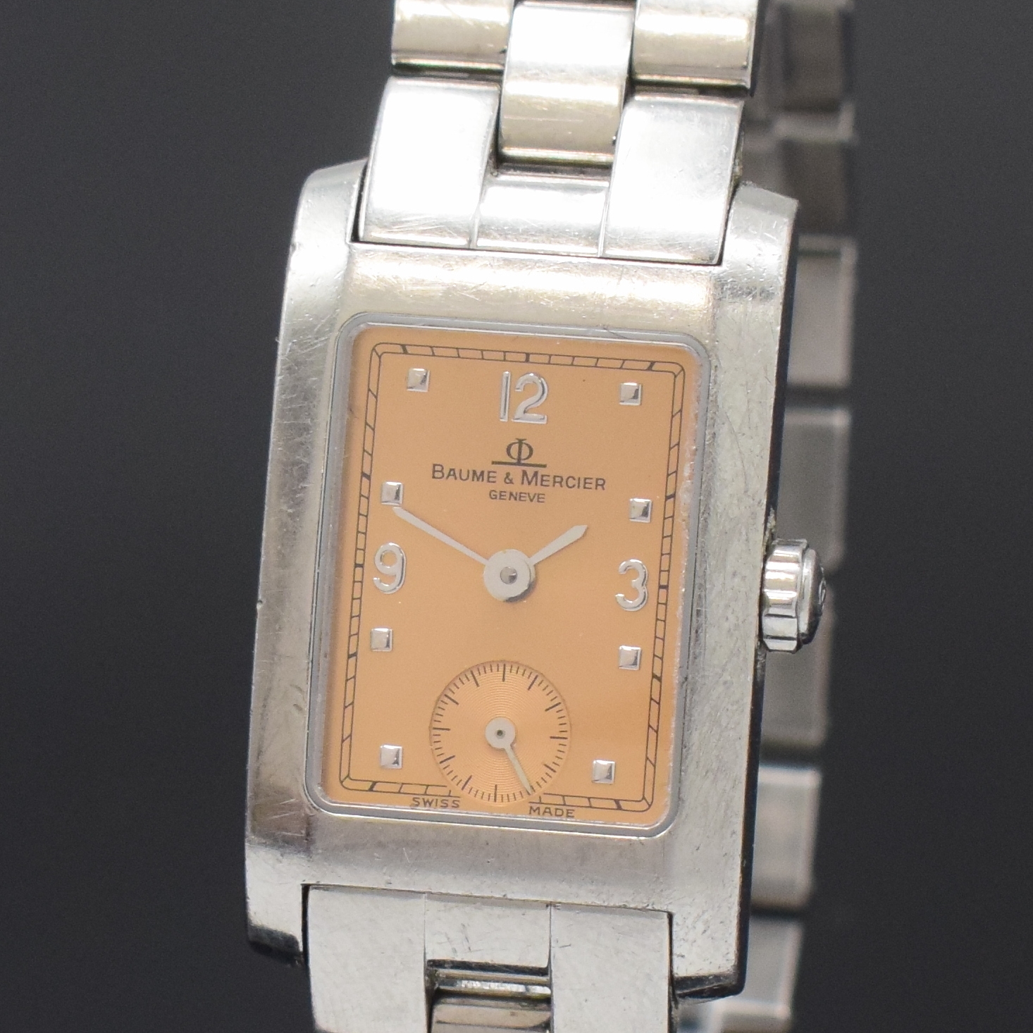 Detail a: BAUME & MERCIER Damenarmbanduhr Hampton Classic Referenz MV045139, Schweiz um 2000, quarz, Edelstahlgeh. inkl. Gliederband m. dopp. Faltschließe, ...