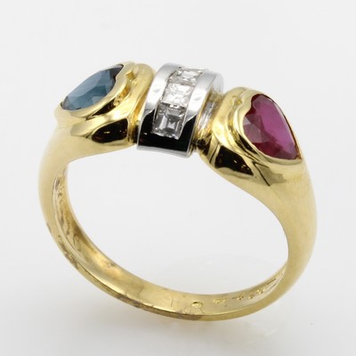 Image Ring mit Farbsteinen und Diamanten