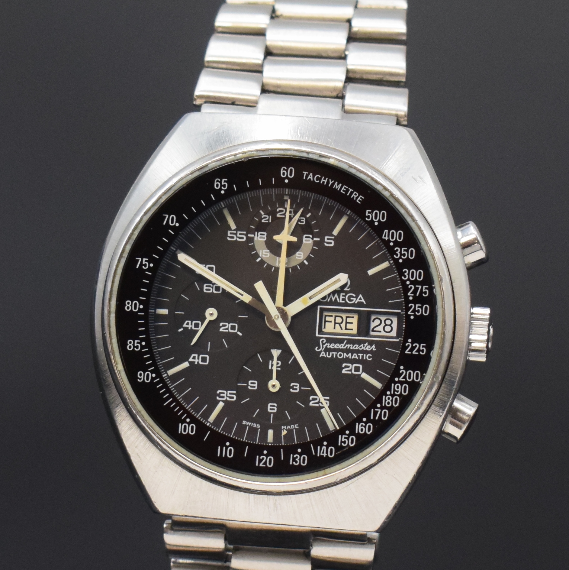 Detail a: OMEGA Speedmaster Automatic Armbandchronograph sogenannte Mark 4,5 Referenz 176.0012, Schweiz um 1985, verschr. Geh. inkl. orig. Gliederband m. ...