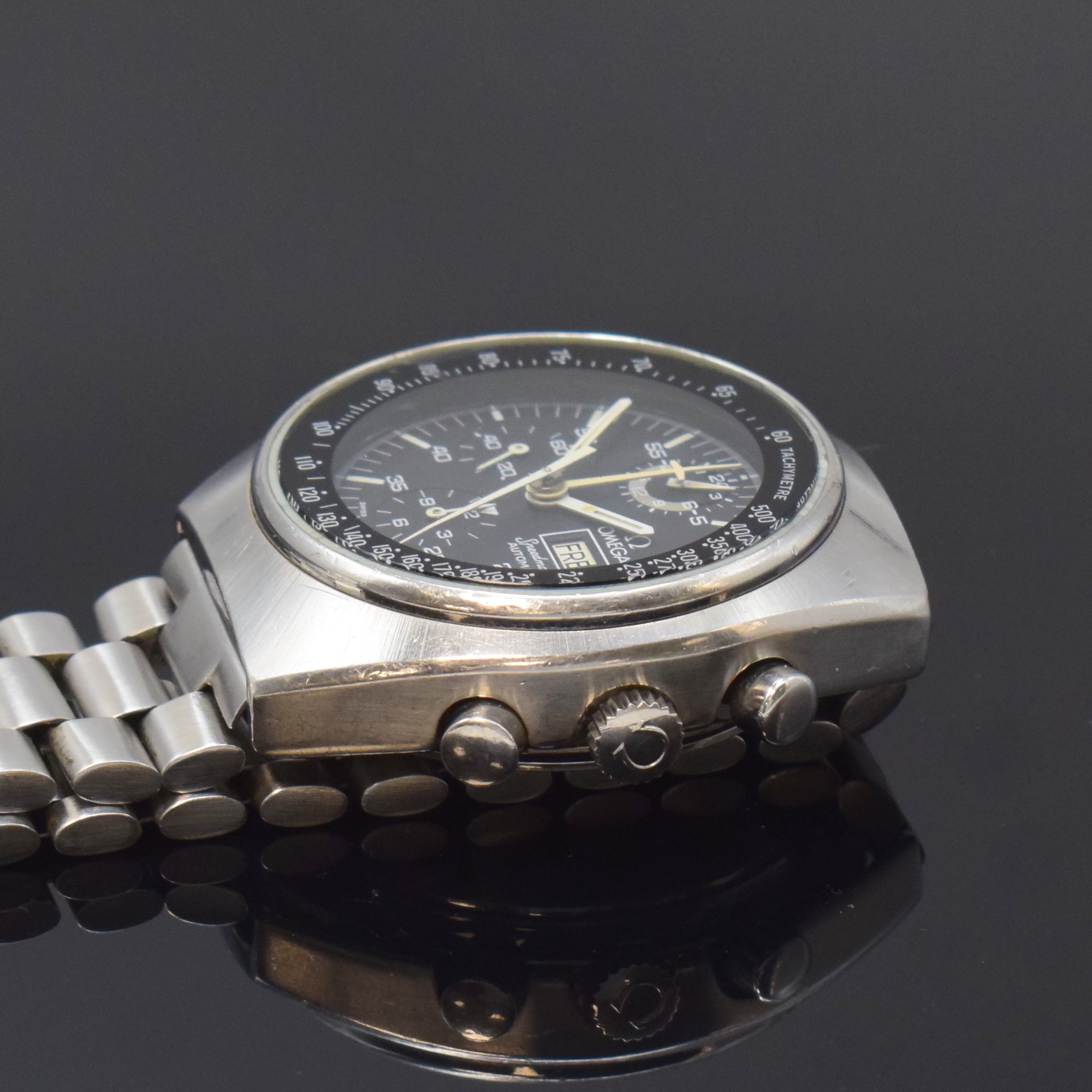 Detail c: OMEGA Speedmaster Automatic Armbandchronograph sogenannte Mark 4,5 Referenz 176.0012, Schweiz um 1985, verschr. Geh. inkl. orig. Gliederband m. ...