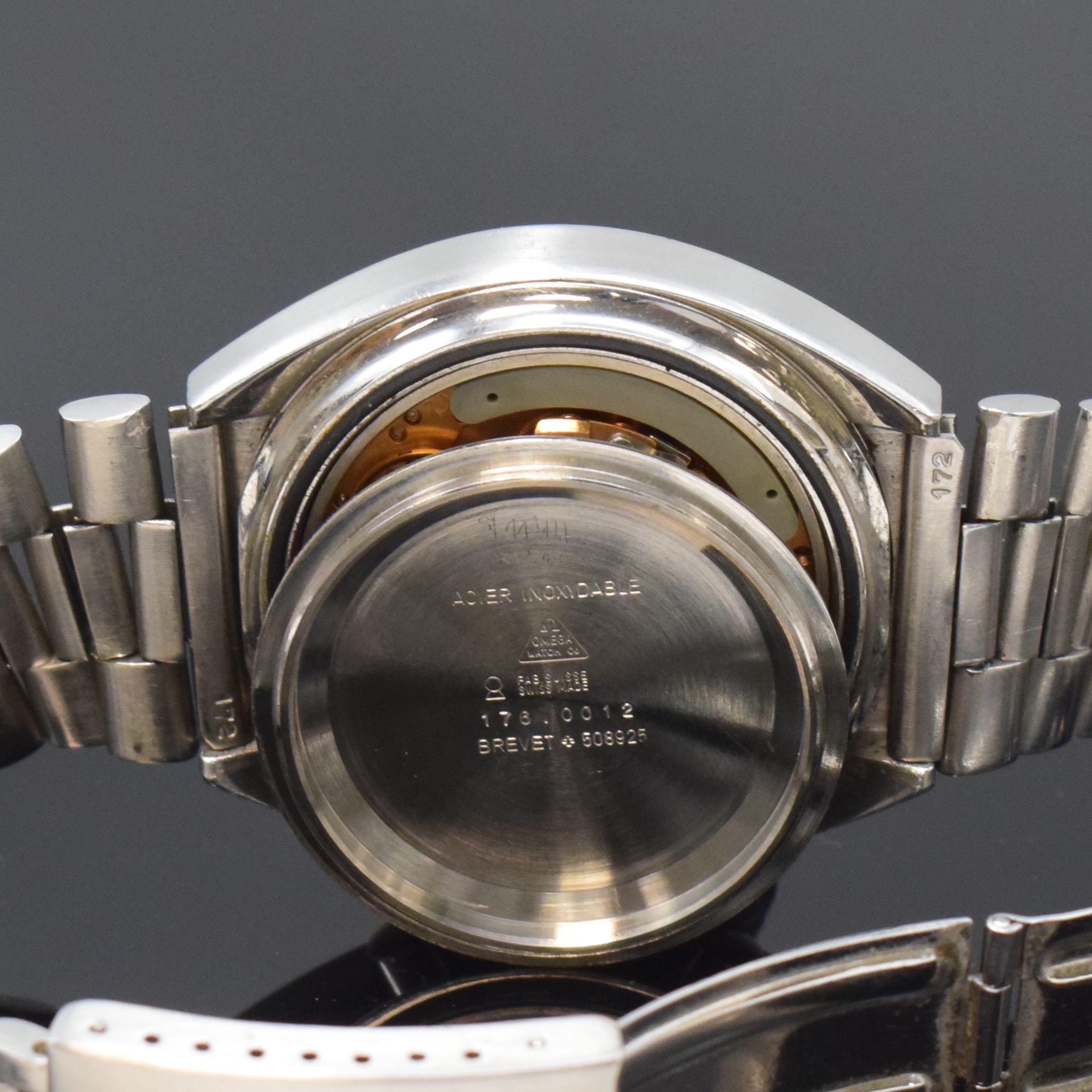 Detail g: OMEGA Speedmaster Automatic Armbandchronograph sogenannte Mark 4,5 Referenz 176.0012, Schweiz um 1985, verschr. Geh. inkl. orig. Gliederband m. ...