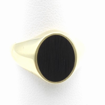 Image Herrenring mit Onyx, GG 585/000, ovaler Onyx, RW ca. 53 Schätzpreis: 1400, - EUR