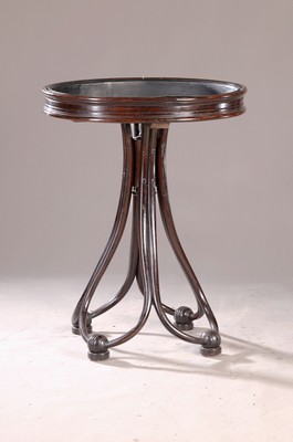 Image Flower stand, Thonet, around 1900, bentwood, stained brown, 86 x 66 cm, orig. Metal ...