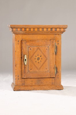 Image Wall cabinet, probably Hesse, around 1800, solid oak, coffered door, star, diamond and ...