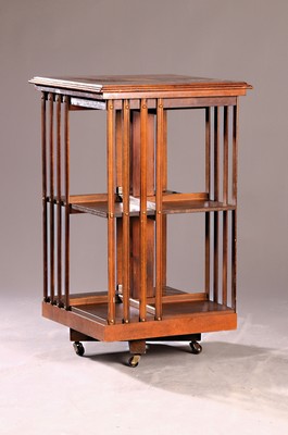 Image book shelf/revolving shelf, England, probably first half 20th c., mahogany veneer with ...