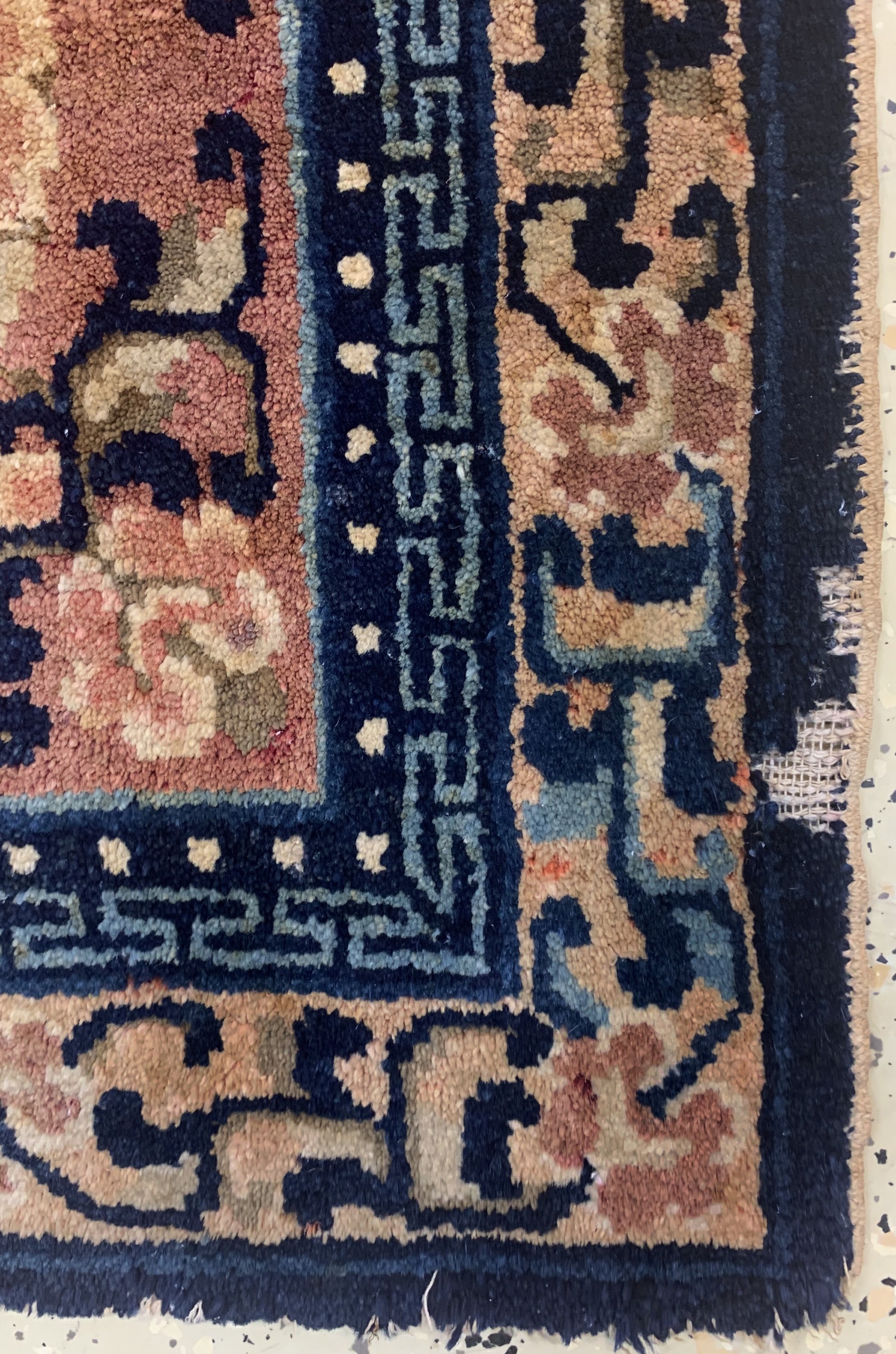 Detail a: Ning Hsia Sitzbank Teppich, China, um 1910/20, Wolle auf Baumwolle, ca. 65 x 65 cm, EHZ: 4