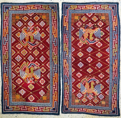 Image 2 Lot Tibet Khaden, um 1920, Wolle auf Baumwolle, ca. 160 x 89 cm, EHZ: 2, minimaler ...