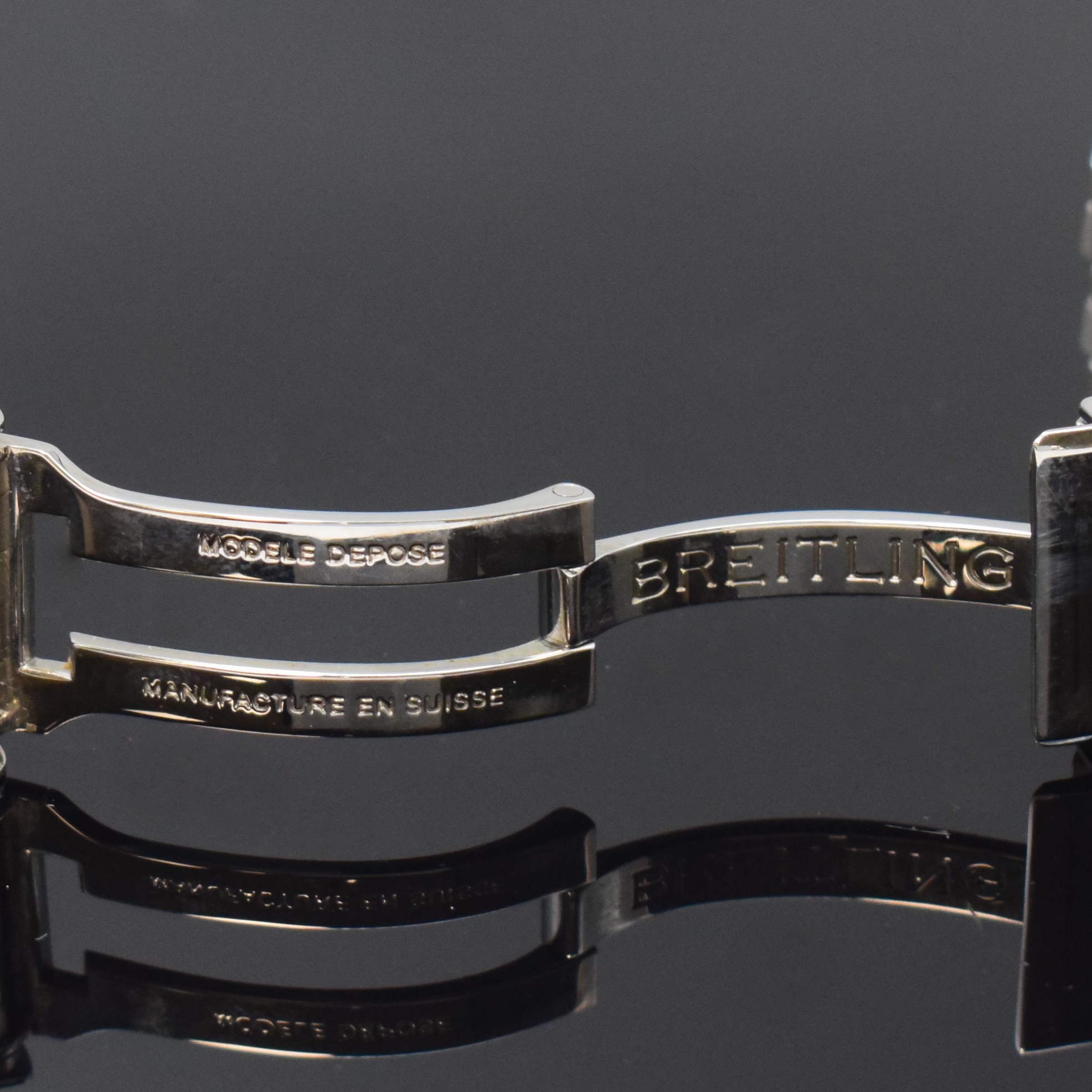 Detail c: BREITLING Pilotband in Edelstahl Referenz 392A, passend für Modell Galactic, 5-reihig, Faltschl., Bandanstoß-Breite ca. 18 mm, L. ca. 15 cm, wenig ...