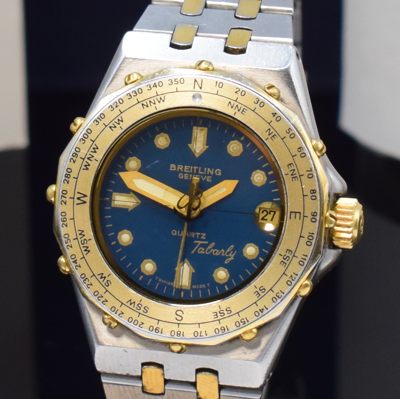 Detail a: BREITLING Tabarly Damenarmbanduhr Referenz 80790, quarz, Navigationsuhr in Stahl inkl. Gliederband m. Faltschl. z. T. verg., Boden und Krone ...