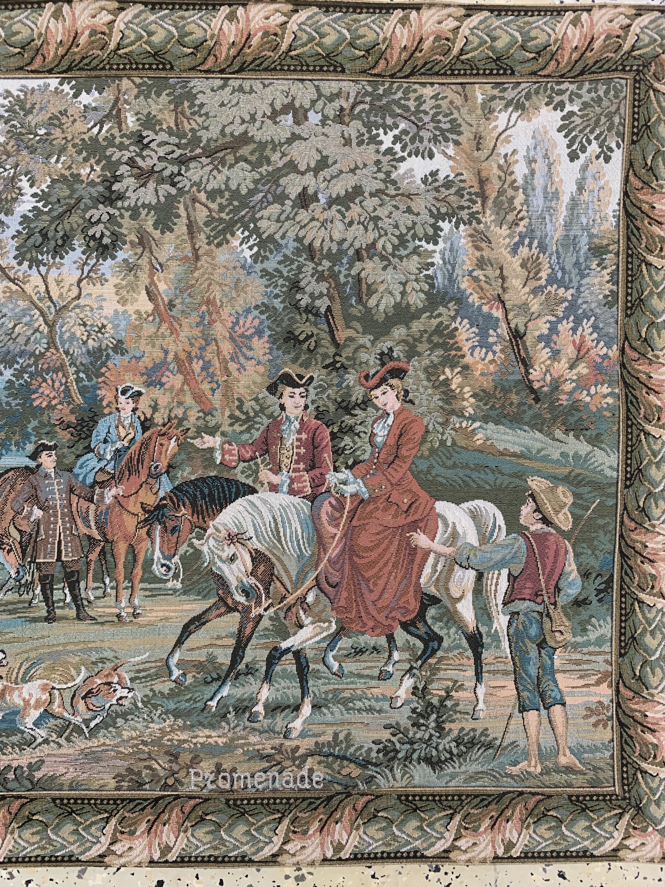 Detail a: Maschinen gewebte Tapisseri, Europa, Ende 20.Jhd, Wolle auf Baumwolle, ca. 162 x 72 cm, EHZ: 1