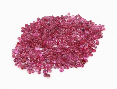 Image Lot rubies total approx. 30.70 ct , predominant round bevelled, different sizes and ...