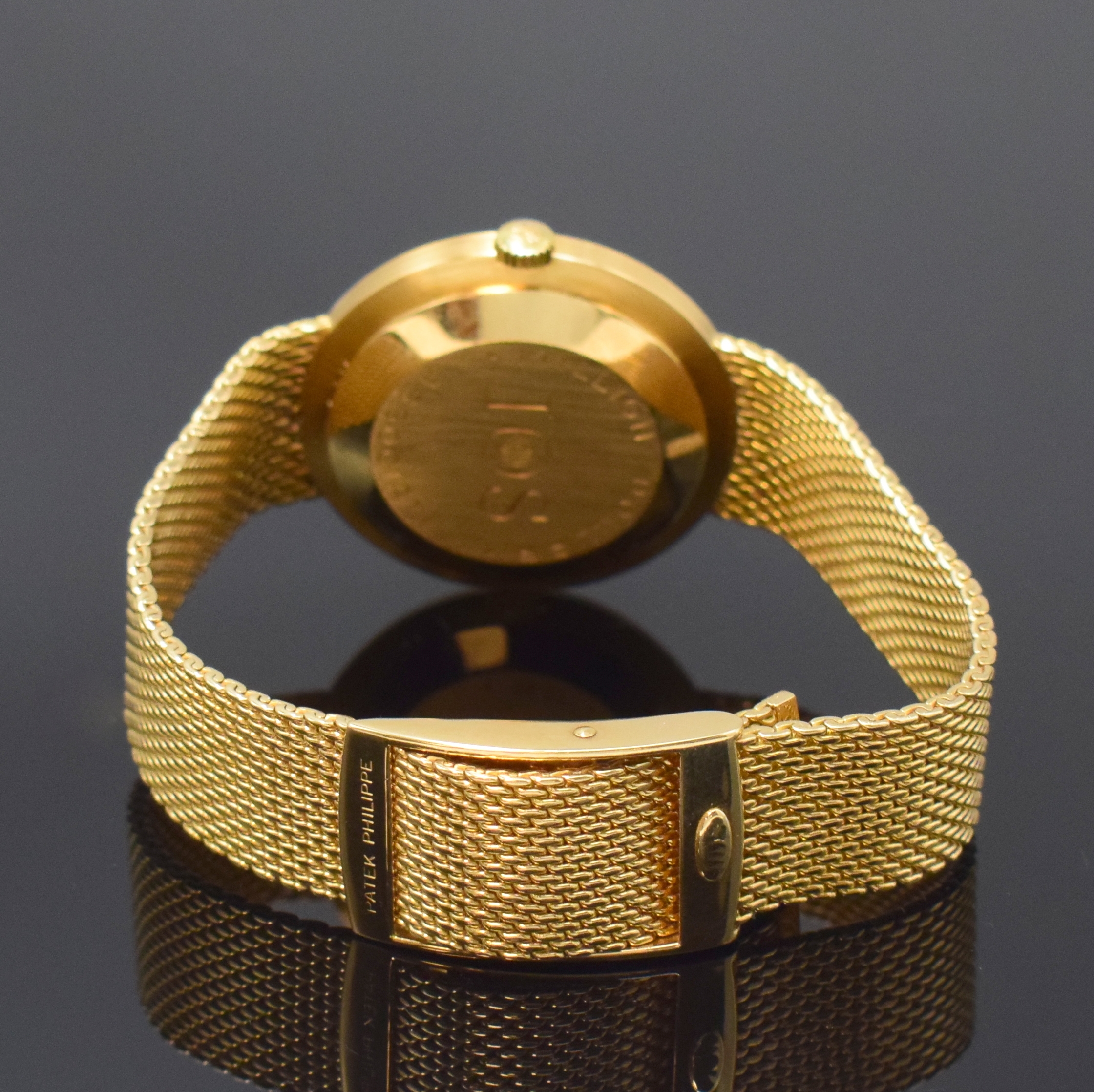 Detail b: PATEK PHILIPPE hochfeine und seltene Herrenarmbanduhr IOS Million Dollar Associate Referenz 3565 1, Schweiz um 1970, Automatik, GG 750/000 inkl. ...