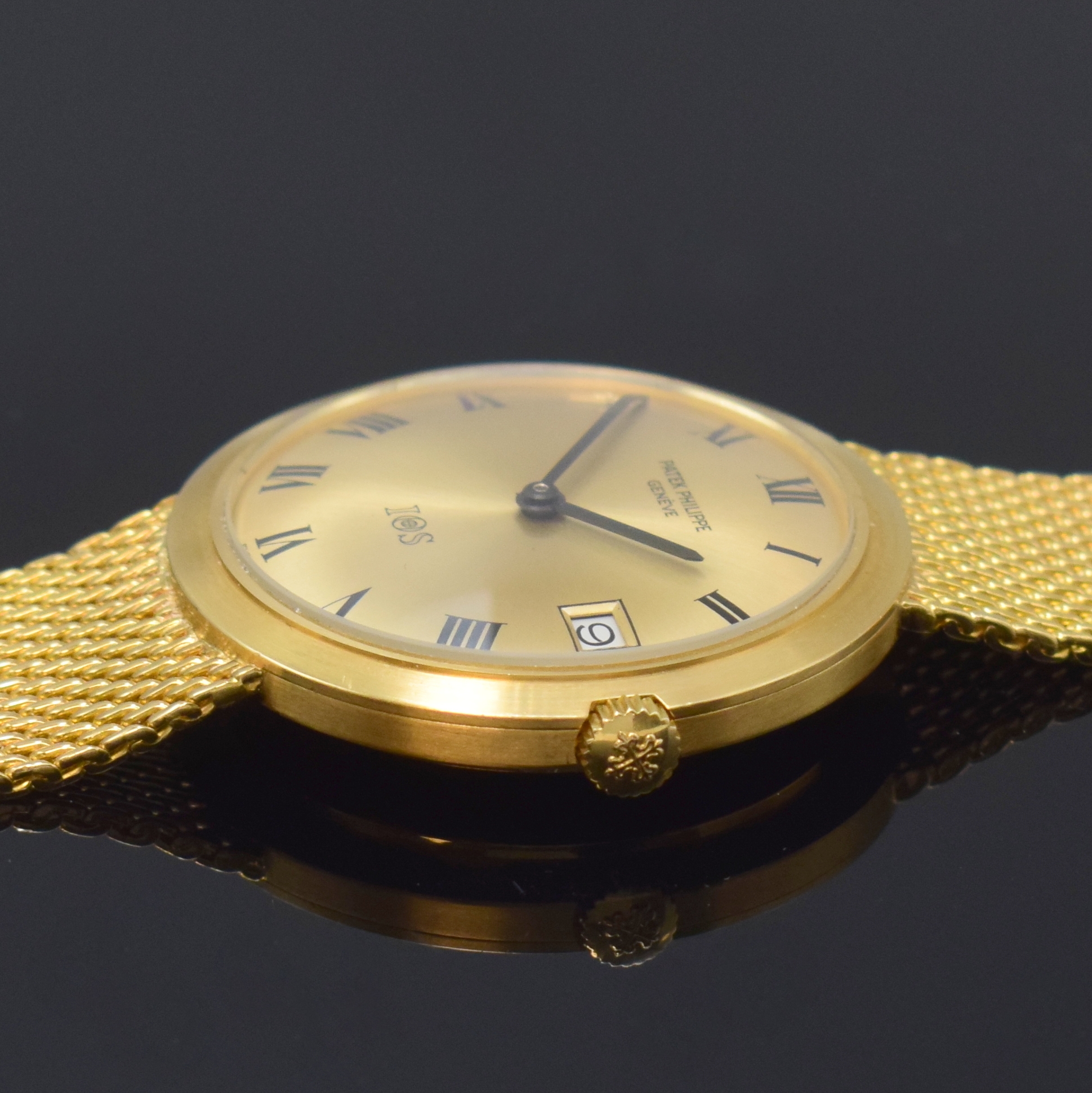 Detail d: PATEK PHILIPPE hochfeine und seltene Herrenarmbanduhr IOS Million Dollar Associate Referenz 3565 1, Schweiz um 1970, Automatik, GG 750/000 inkl. ...