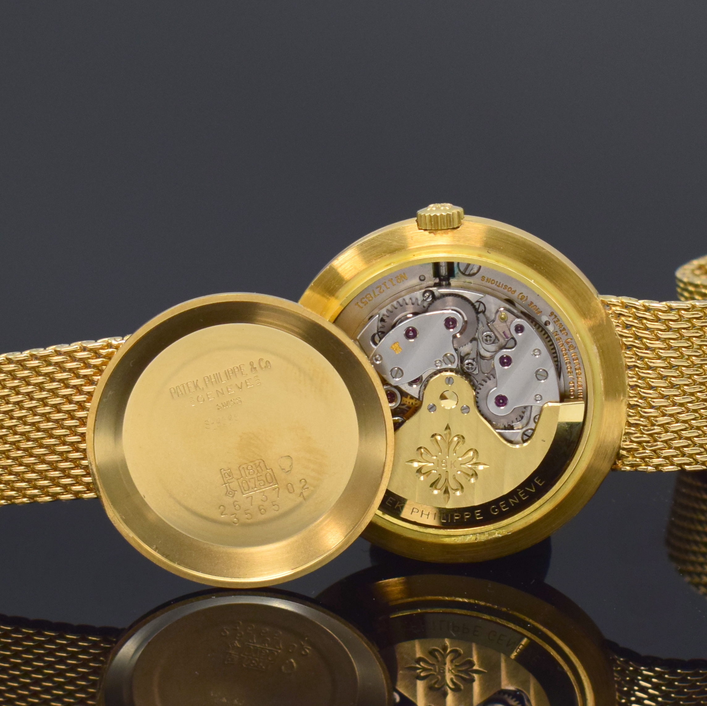 Detail h: PATEK PHILIPPE hochfeine und seltene Herrenarmbanduhr IOS Million Dollar Associate Referenz 3565 1, Schweiz um 1970, Automatik, GG 750/000 inkl. ...